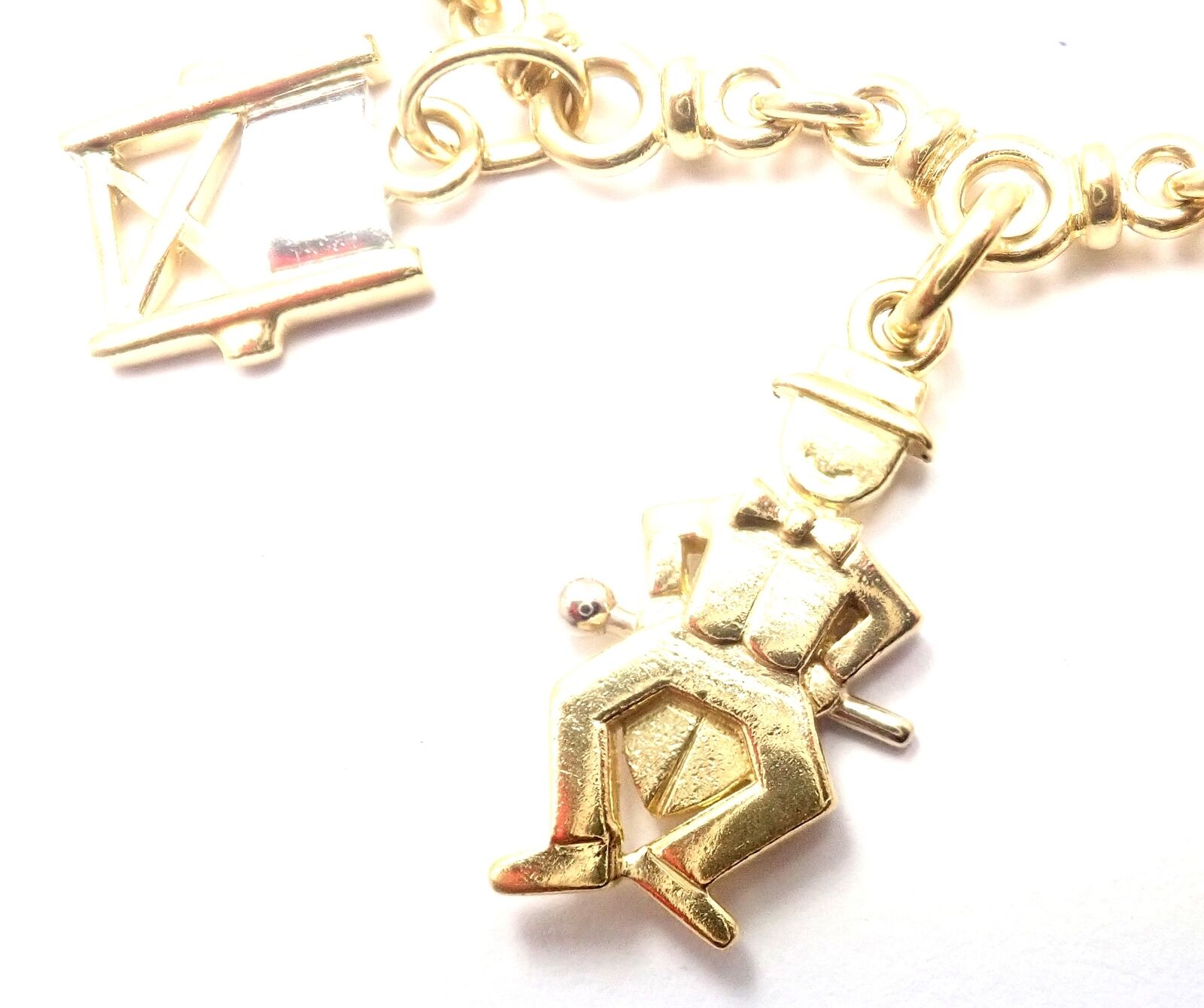 Rare! Authentic Pomellato 18k Yellow & White Gold Cinema Charm Bracelet | Fortrove