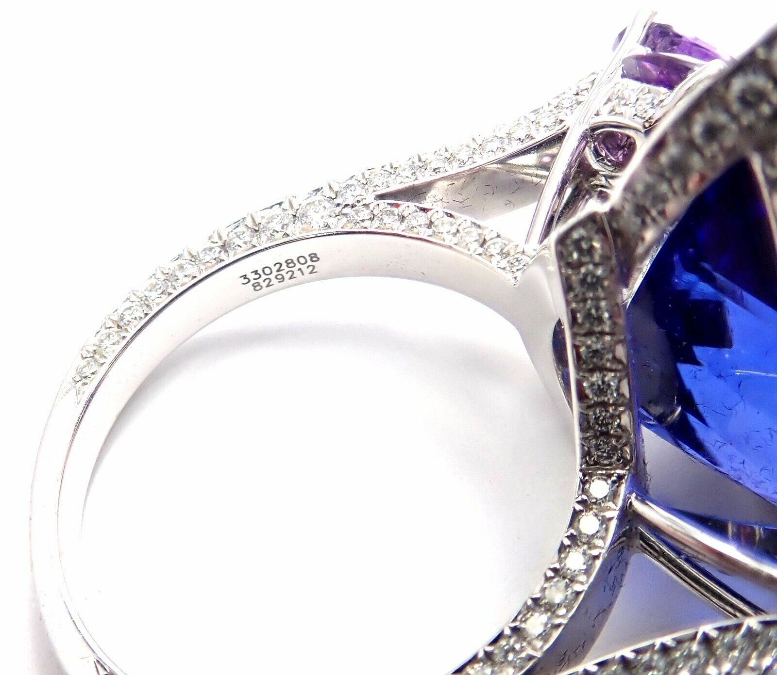 Rare! Chopard High Jewelry 18k Gold Diamond Tanzanite Amethyst Ring Box Cert | Fortrove