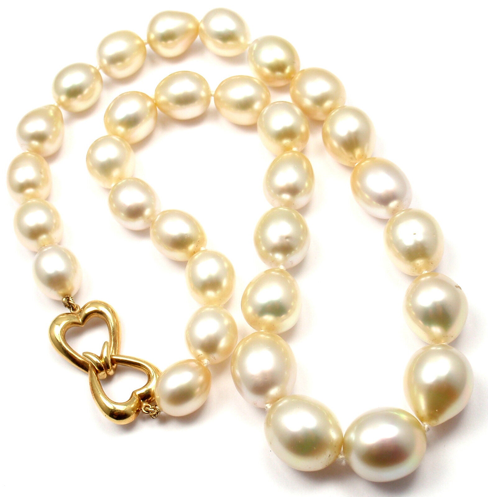 Rare! Authentic Andrew Clunn 18k Yellow Gold Golden Tahitian Pearl Necklace | Fortrove