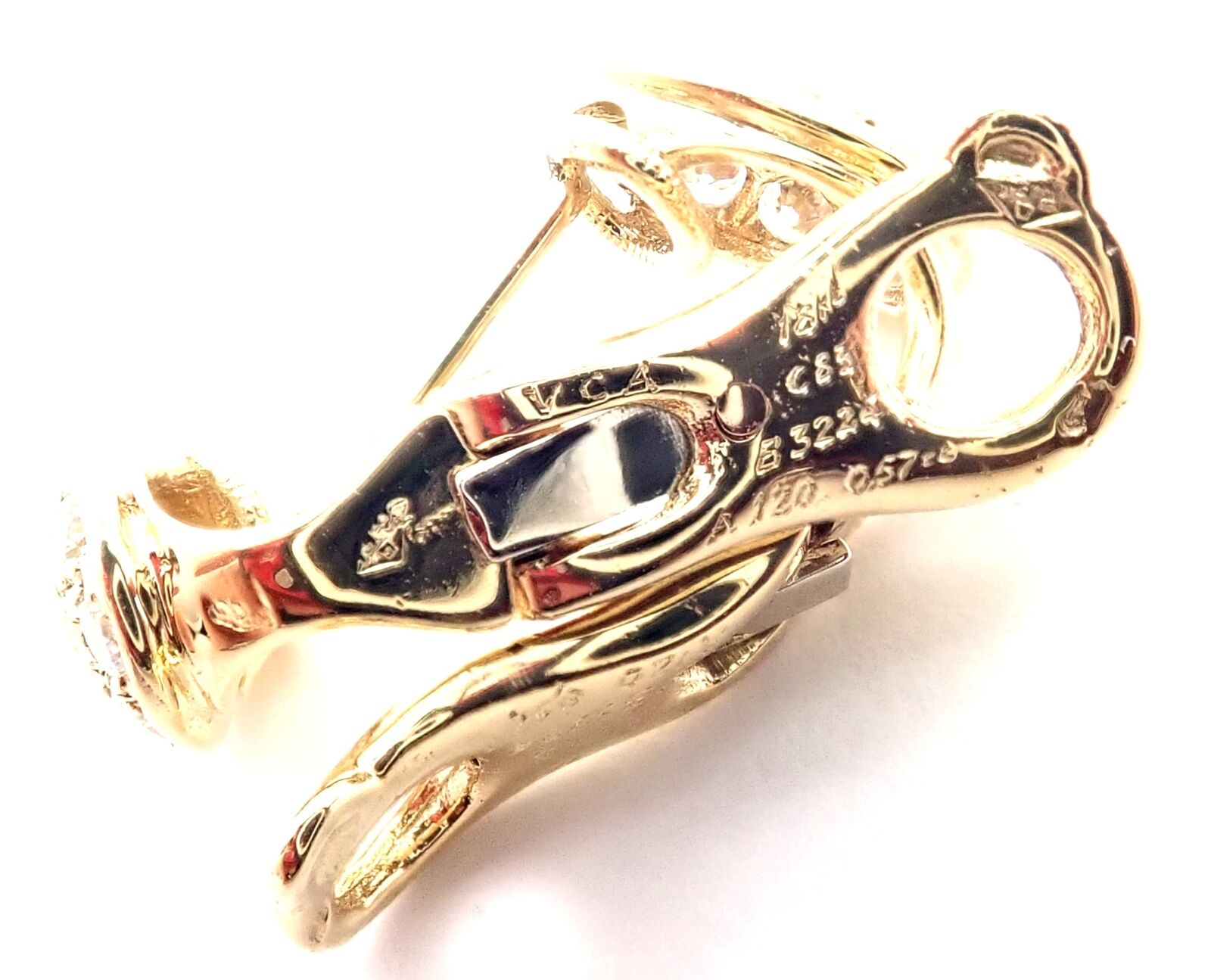 Rare! Van Cleef & Arpels 18k Yellow Gold Diamond MOP Door Knocker Earrings | Fortrove