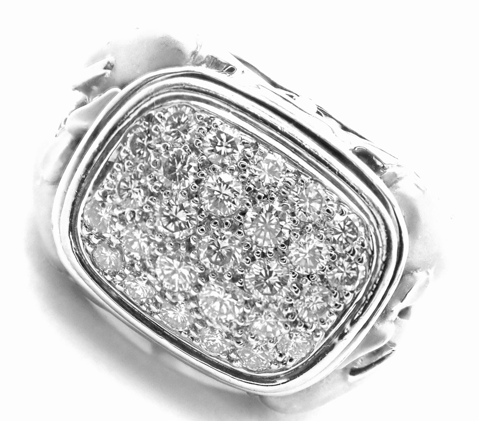 Authentic! Carrera Y Carrera Dolphin Motif 18k White Gold Diamond Ring | Fortrove