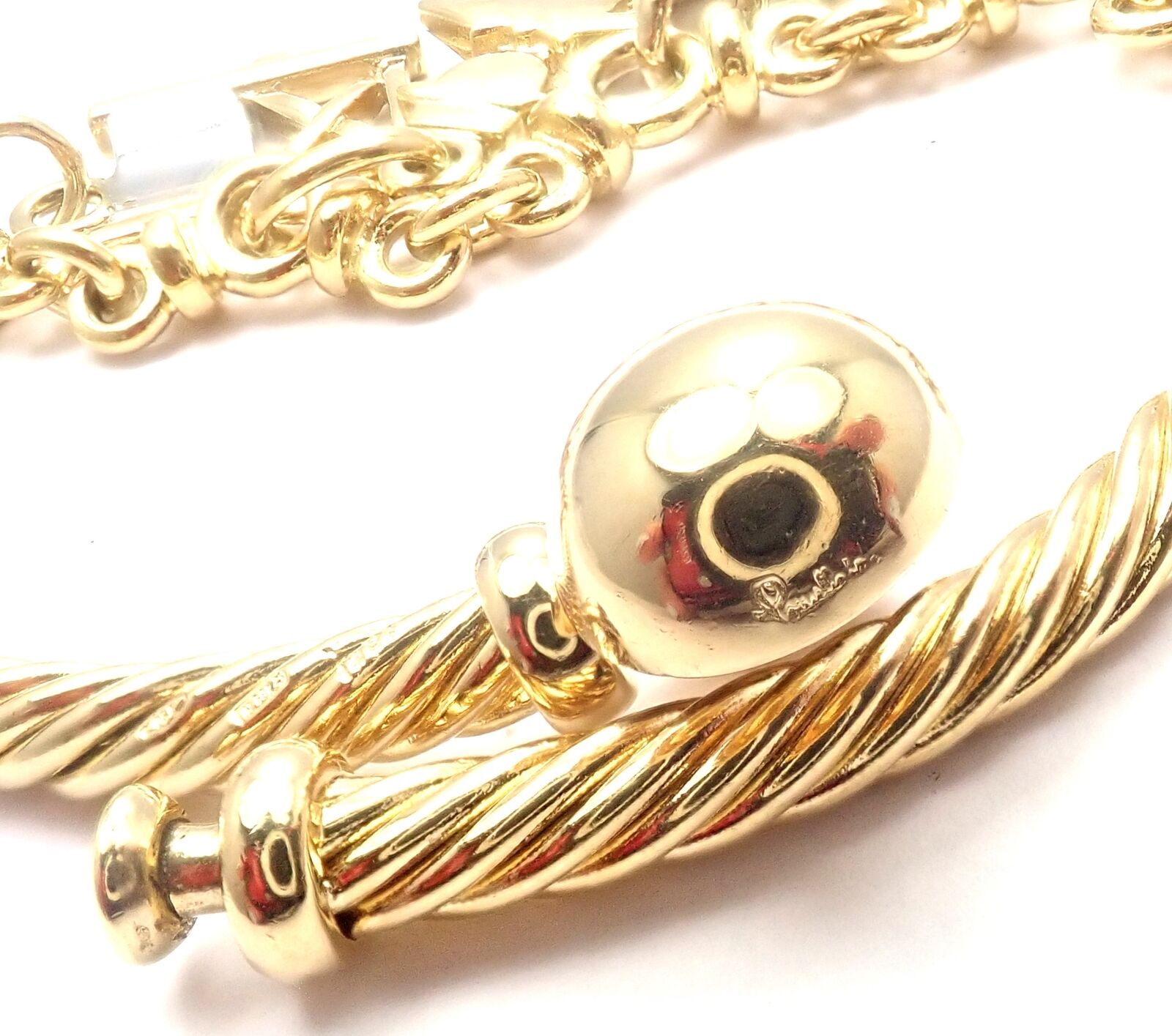 Rare! Authentic Pomellato 18k Yellow & White Gold Cinema Charm Bracelet | Fortrove