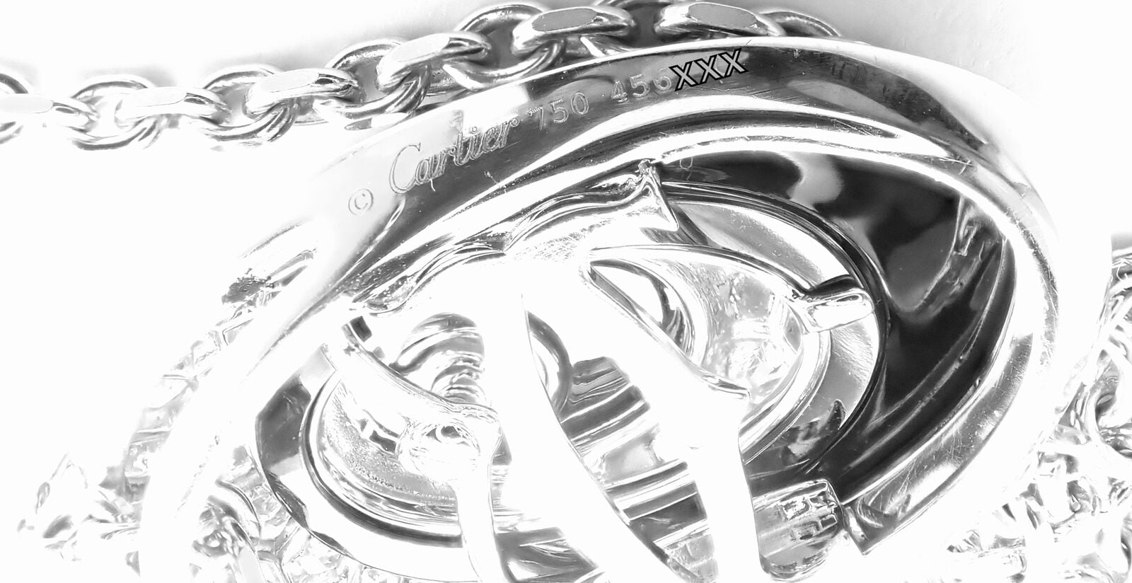 Rare! Authentic Cartier Hypnose 18k White Gold Diamond Silk Cord Chain Necklace | Fortrove