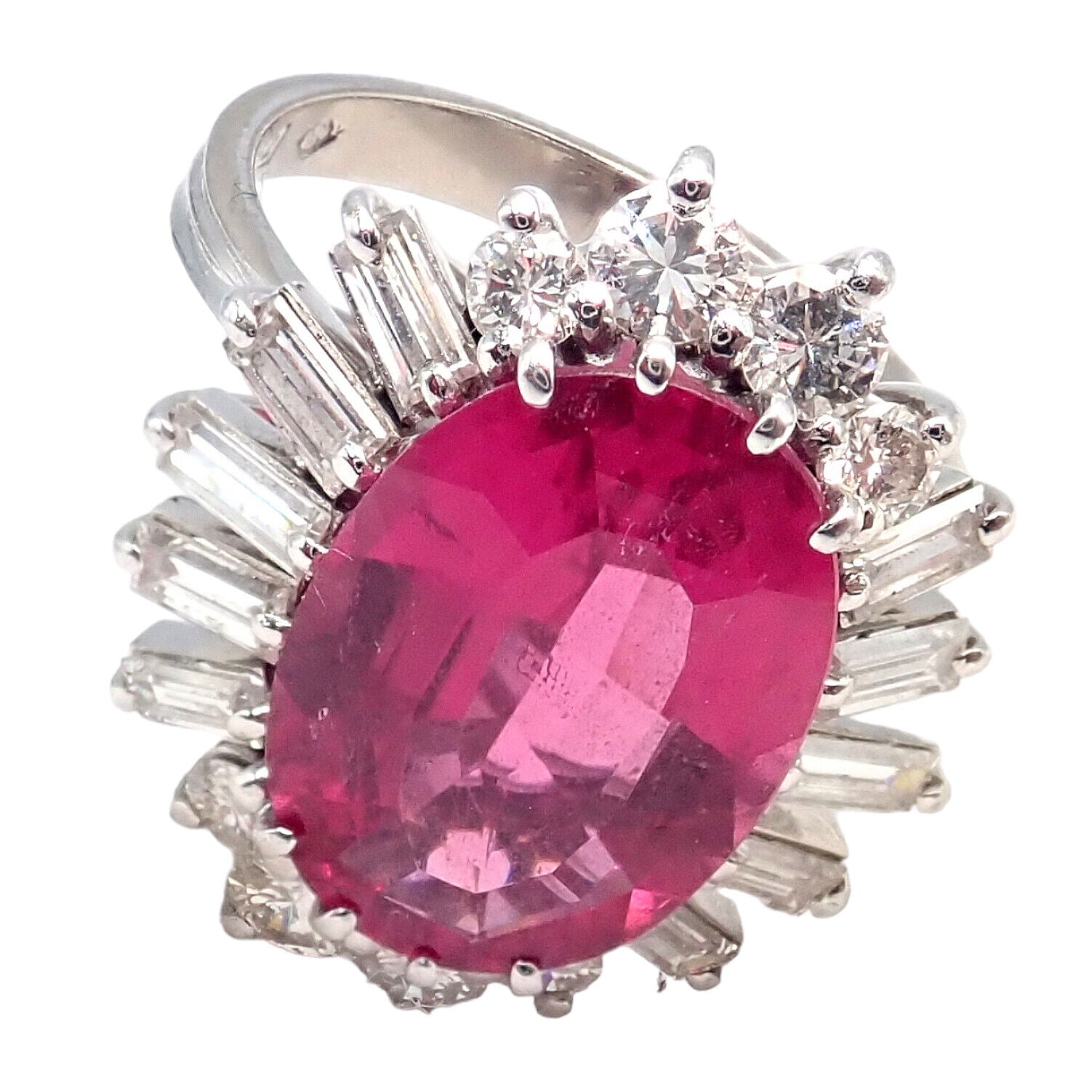 Authentic! H. Stern 18k White Gold Diamond Pink Tourmaline Ring + Earrings Set | Fortrove