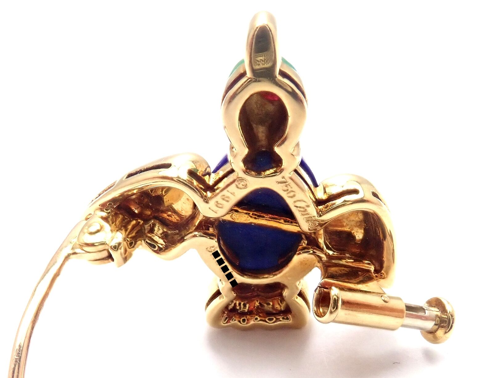 Cartier Jewelry & Watches:Fine Jewelry:Brooches & Pins Authentic! Vintage Cartier 18k Yellow Gold Lapis Lazuli Ruby Bird Pin Brooch
