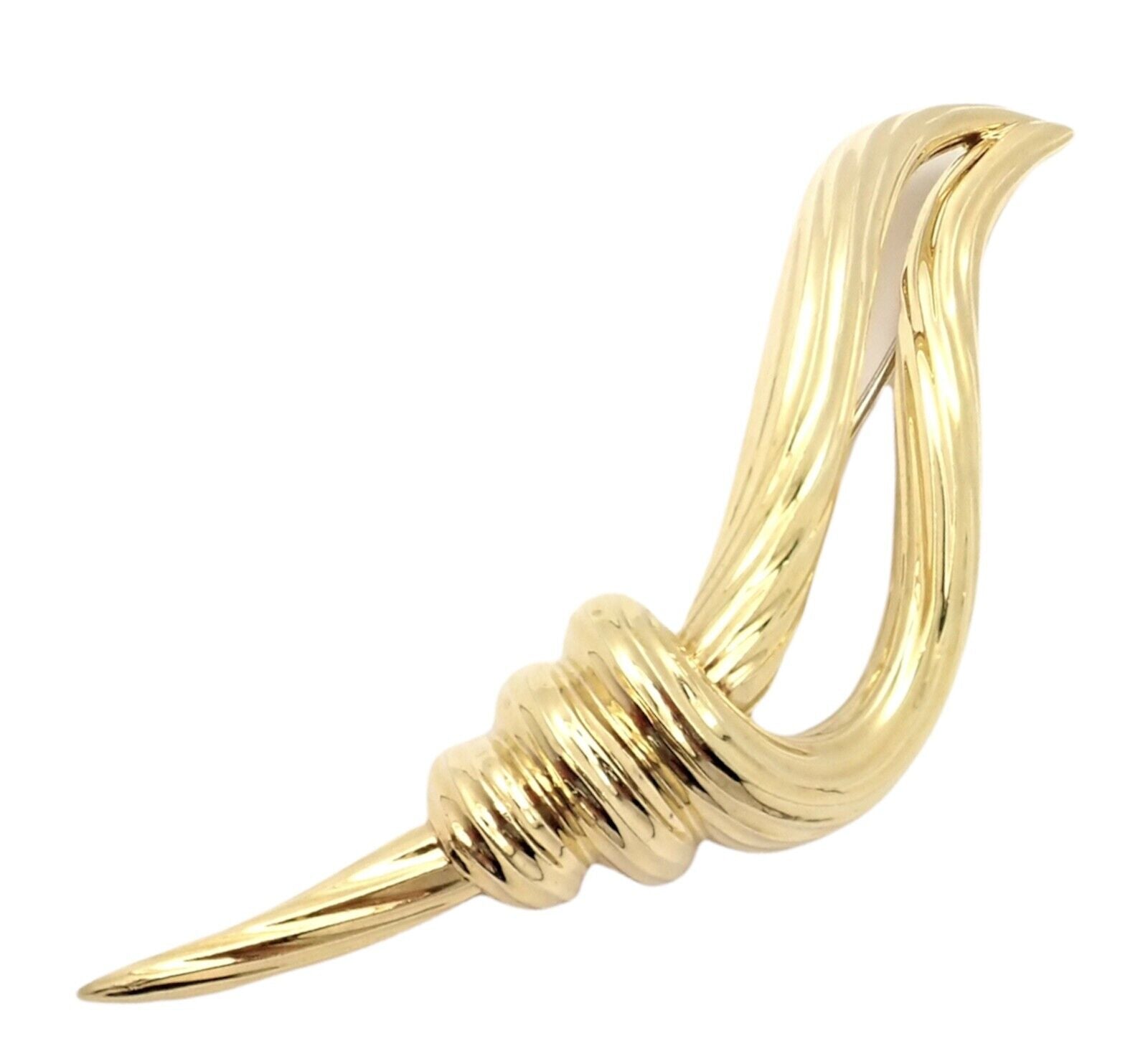 Rare! Authentic Henry Dunay 18k Yellow Gold Olympic Torch Pin Brooch | Fortrove