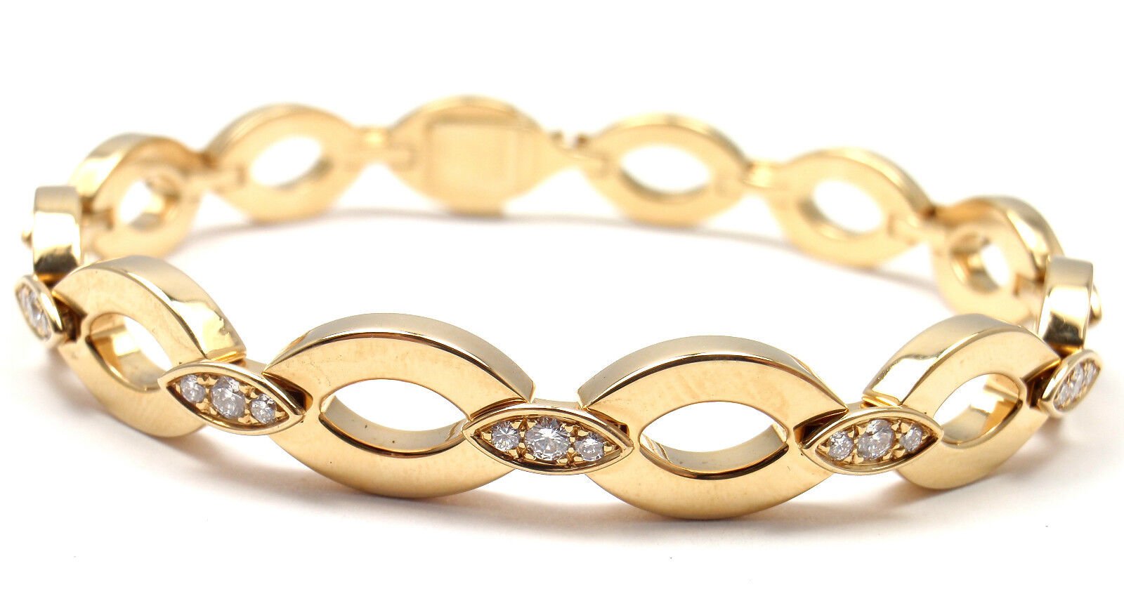 Rare! Authentic Cartier 18K Yellow Gold Diamond Diadea Link Bracelet | Fortrove