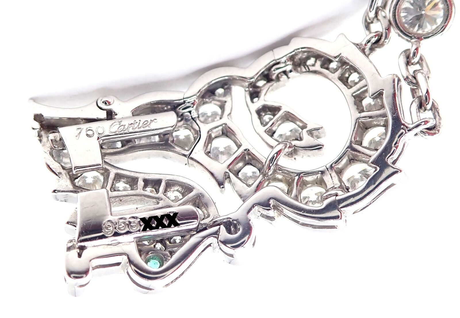 Cartier Jewelry & Watches:Fine Jewelry:Bracelets & Charms Authentic! Cartier Le Baiser Du Dragon 18k White Gold Diamond Emerald Bracelet