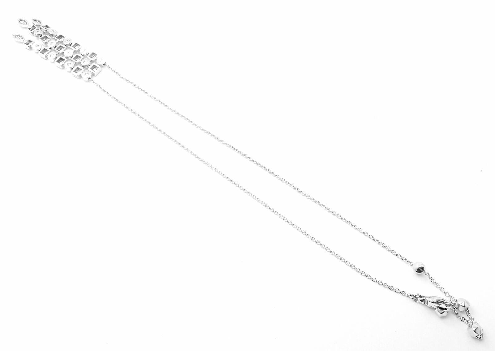 Authentic! Bvlgari Bulgari 18k White Gold Lucea Diamond Pendant Necklace | Fortrove