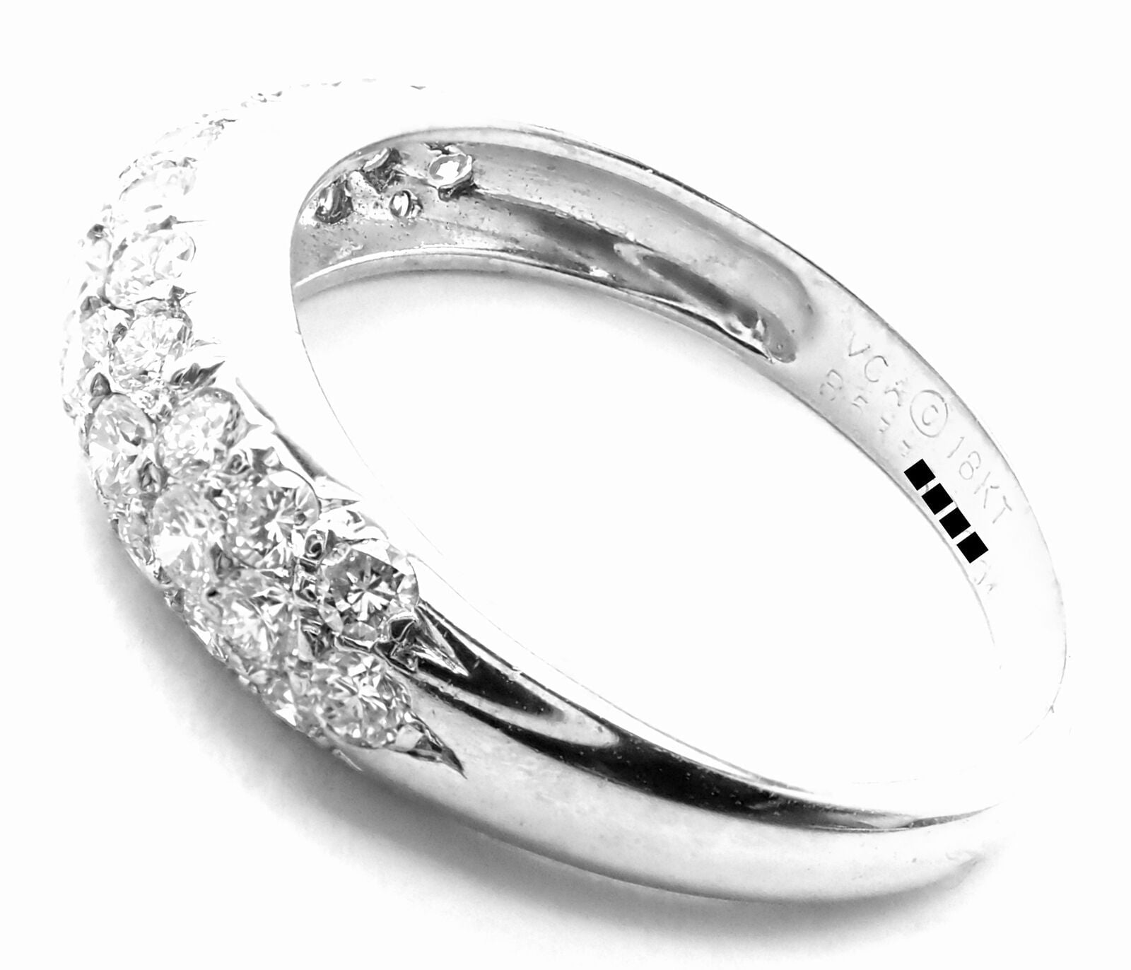 Rare! Authentic Van Cleef & Arpels 18k White Gold Diamond Band Ring | Fortrove