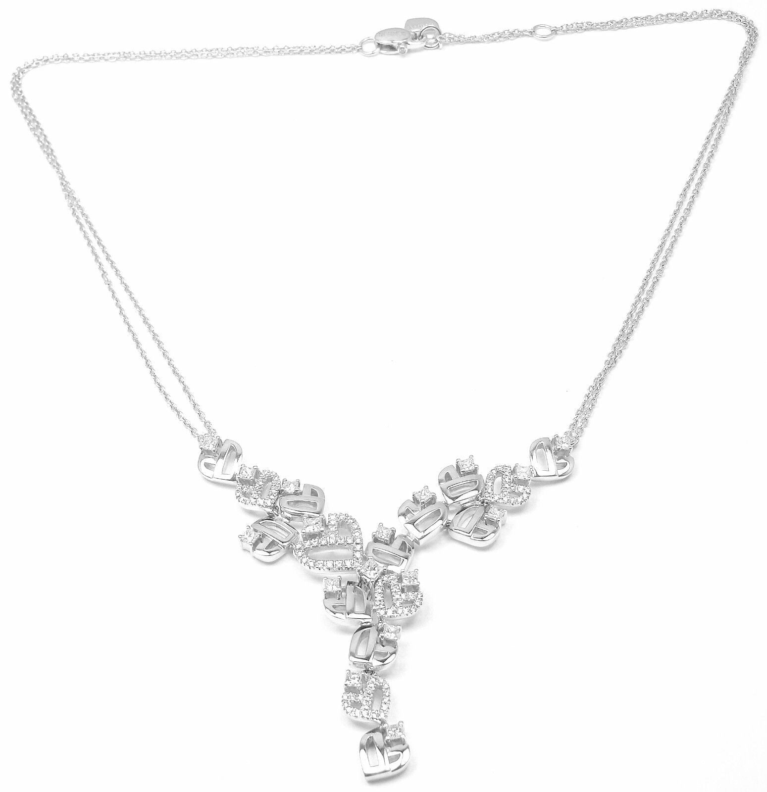 Authentic Damiani 18k White Gold Diamond Drop Necklace | Fortrove