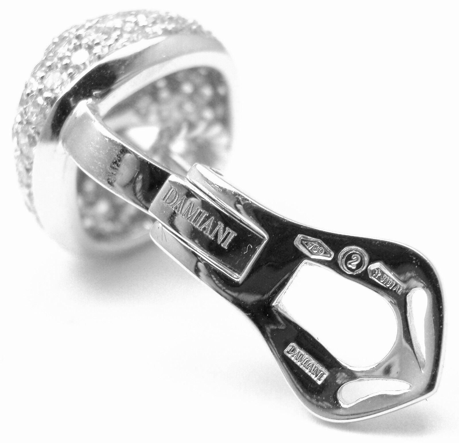New Authentic Damiani 18k White Gold 3.03 ct Diamond Earrings | Fortrove