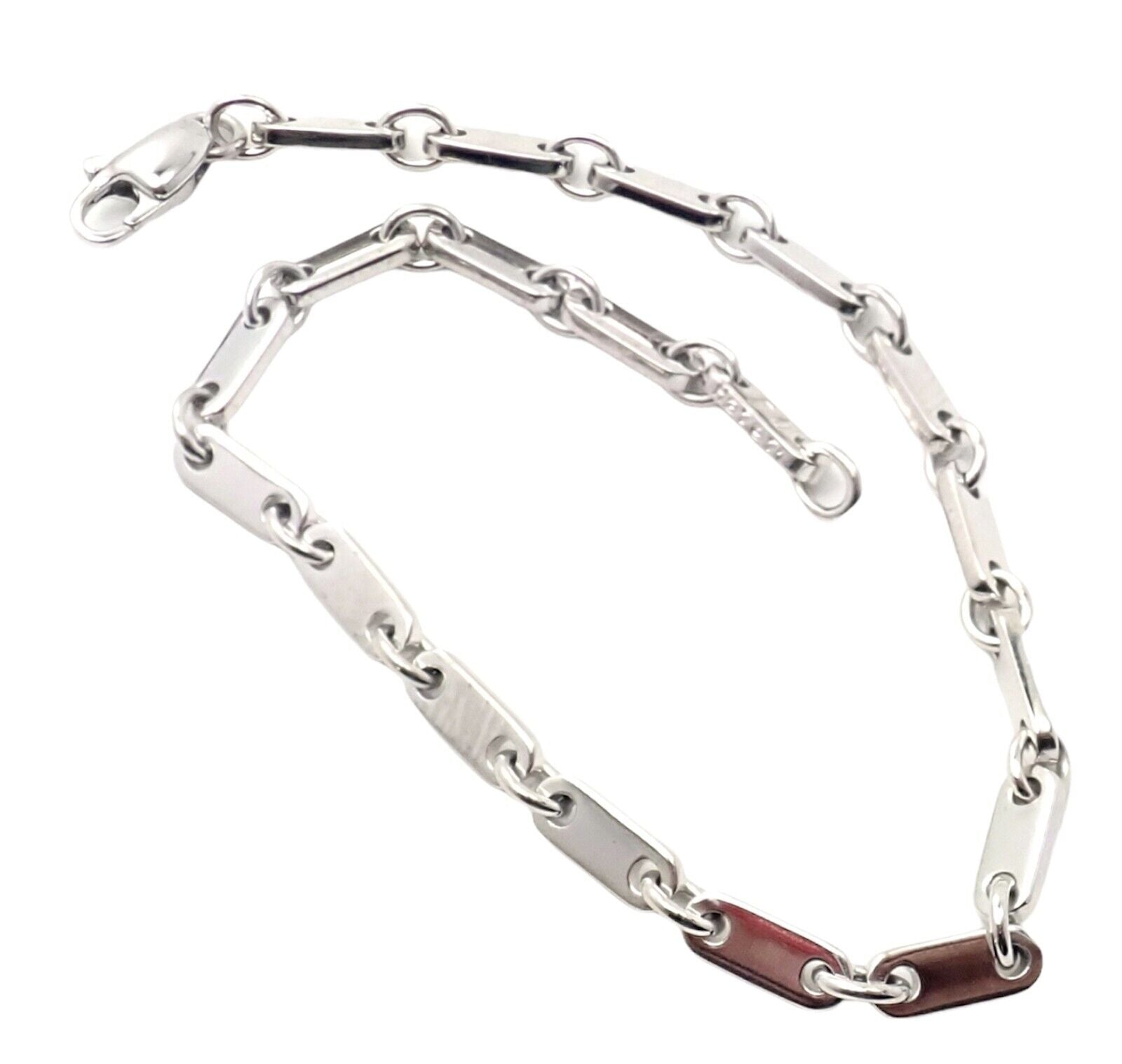 Authentic! Vinage Cartier 18k White Gold Fidelity Link Bracelet | Fortrove