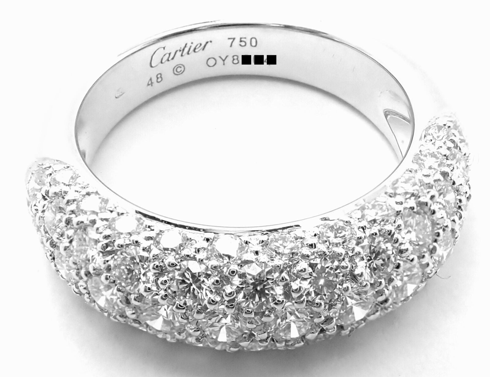 Authentic! Cartier Etincelle De Cartier 18k White Gold Diamond Band Ring | Fortrove