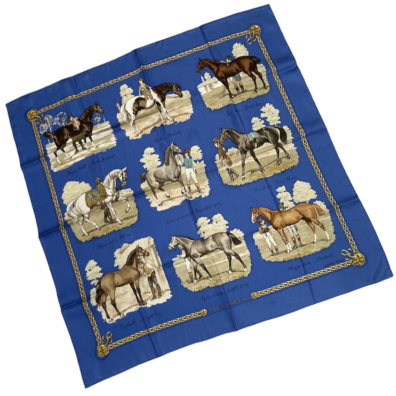 HERMES Scarf Silk Women's Made in France Carre90 Horse