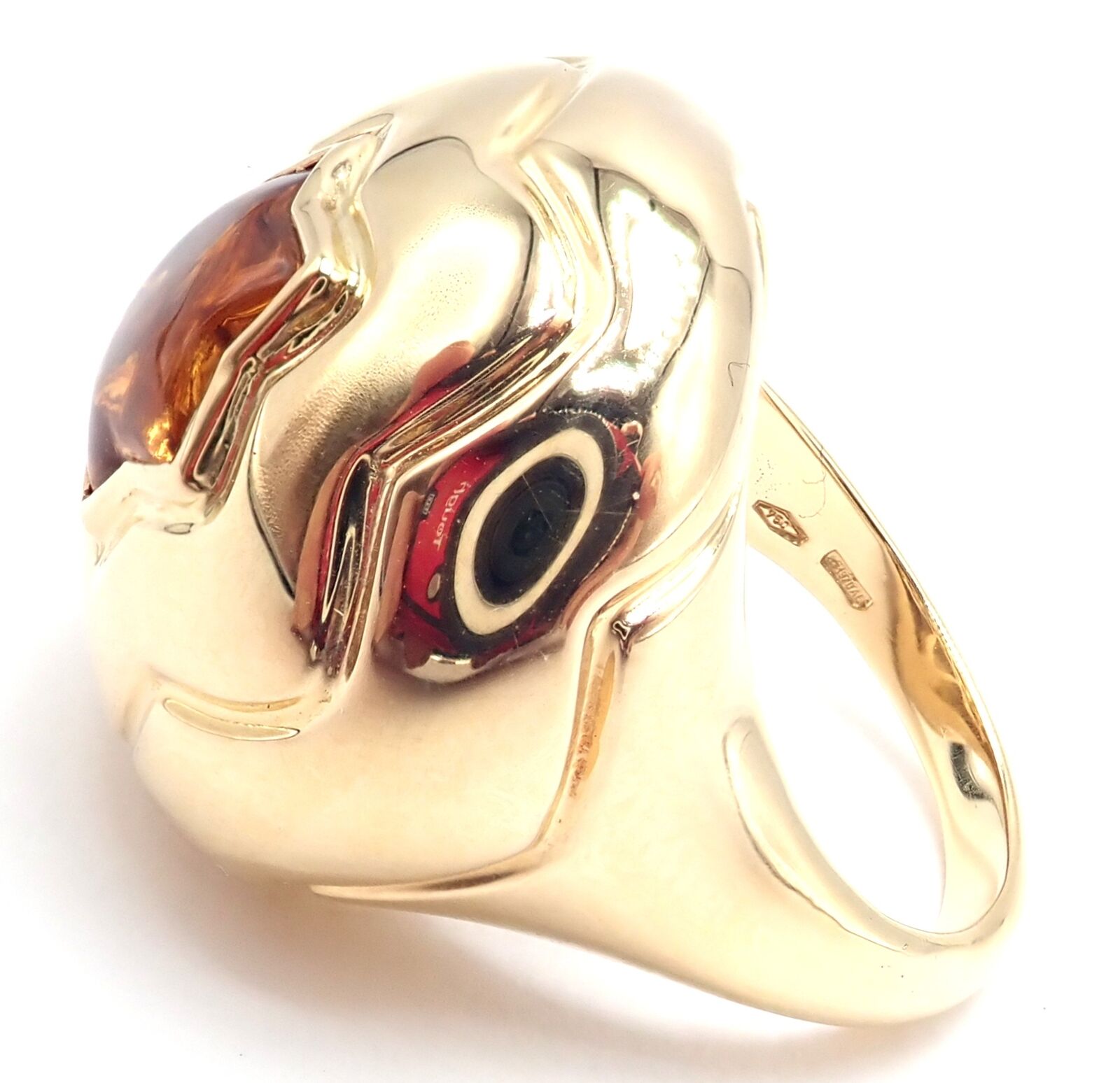 Authentic Bulgari Bvlgari 18k Yellow Gold Star Of David Shape Citrine Bombe Ring | Fortrove