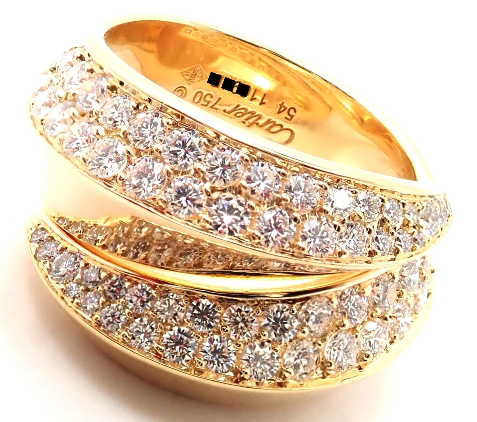 Authentic! Cartier Panthere Gryph 18k Yellow Gold 2.50ctw Diamond Band Ring | Fortrove