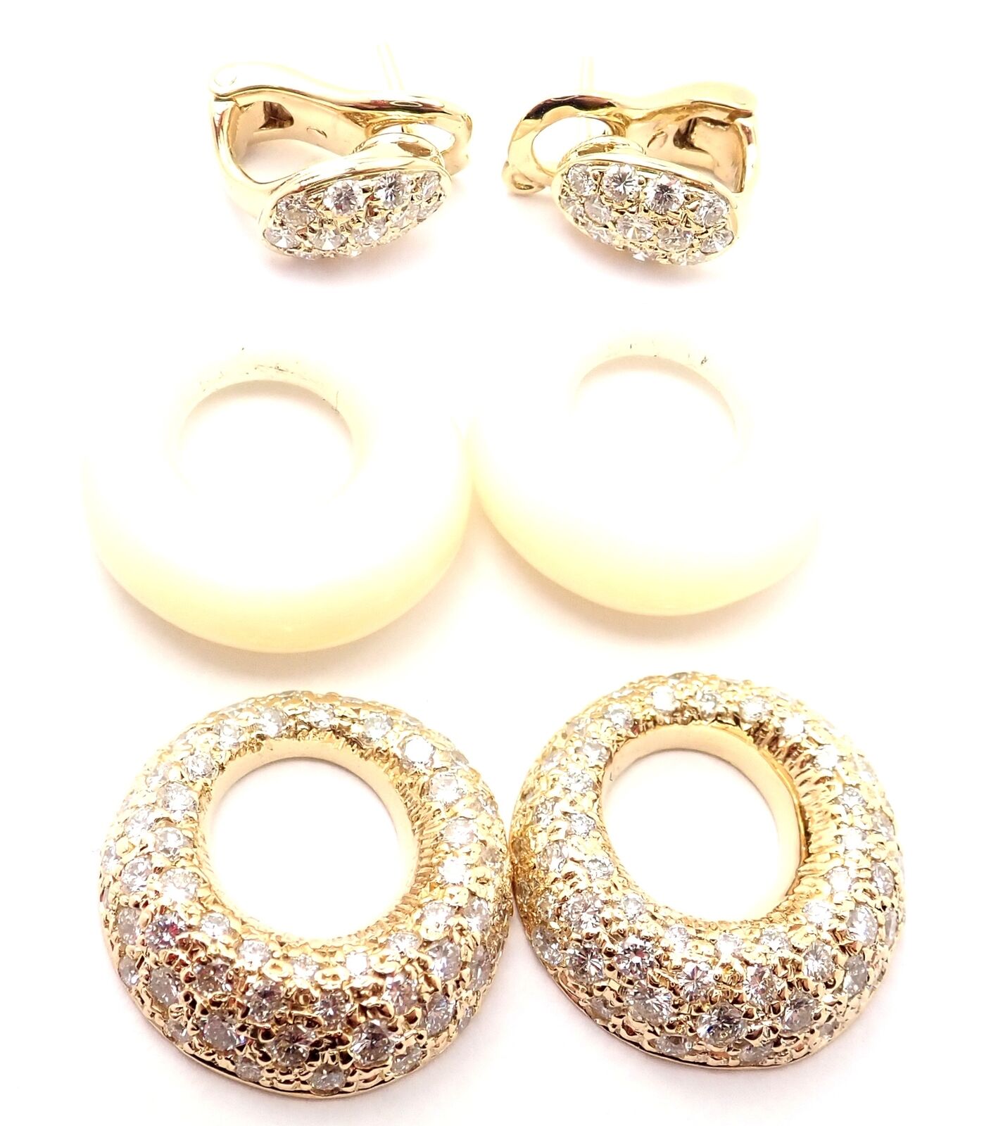 Van Cleef & Arpels Jewelry & Watches:Fine Jewelry:Earrings Rare! Van Cleef & Arpels 18k Yellow Gold Diamond MOP Door Knocker Earrings