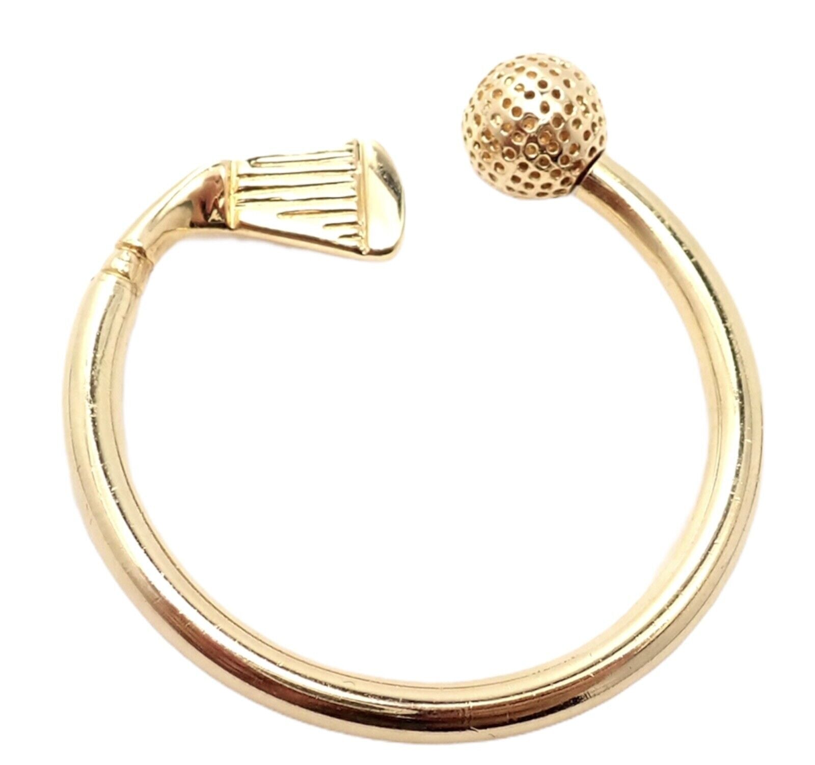 Authentic! Tiffany & Co. 18k Yellow Gold Golf Club & Ball Keychain Keyring | Fortrove