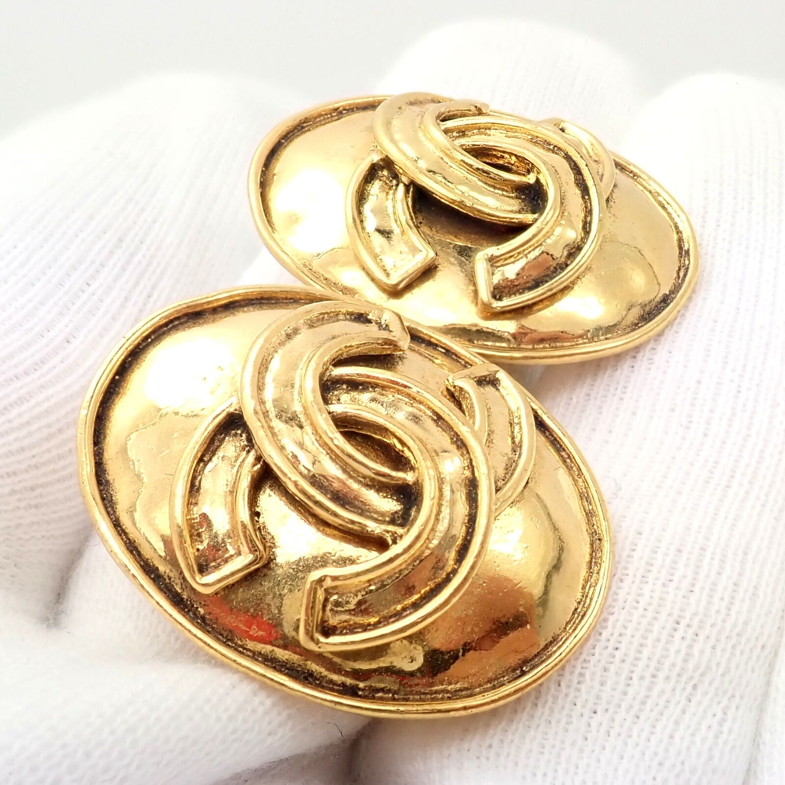 Rare! Vintage Chanel Paris France Logo Earrings 1994 Spring Collection | Fortrove