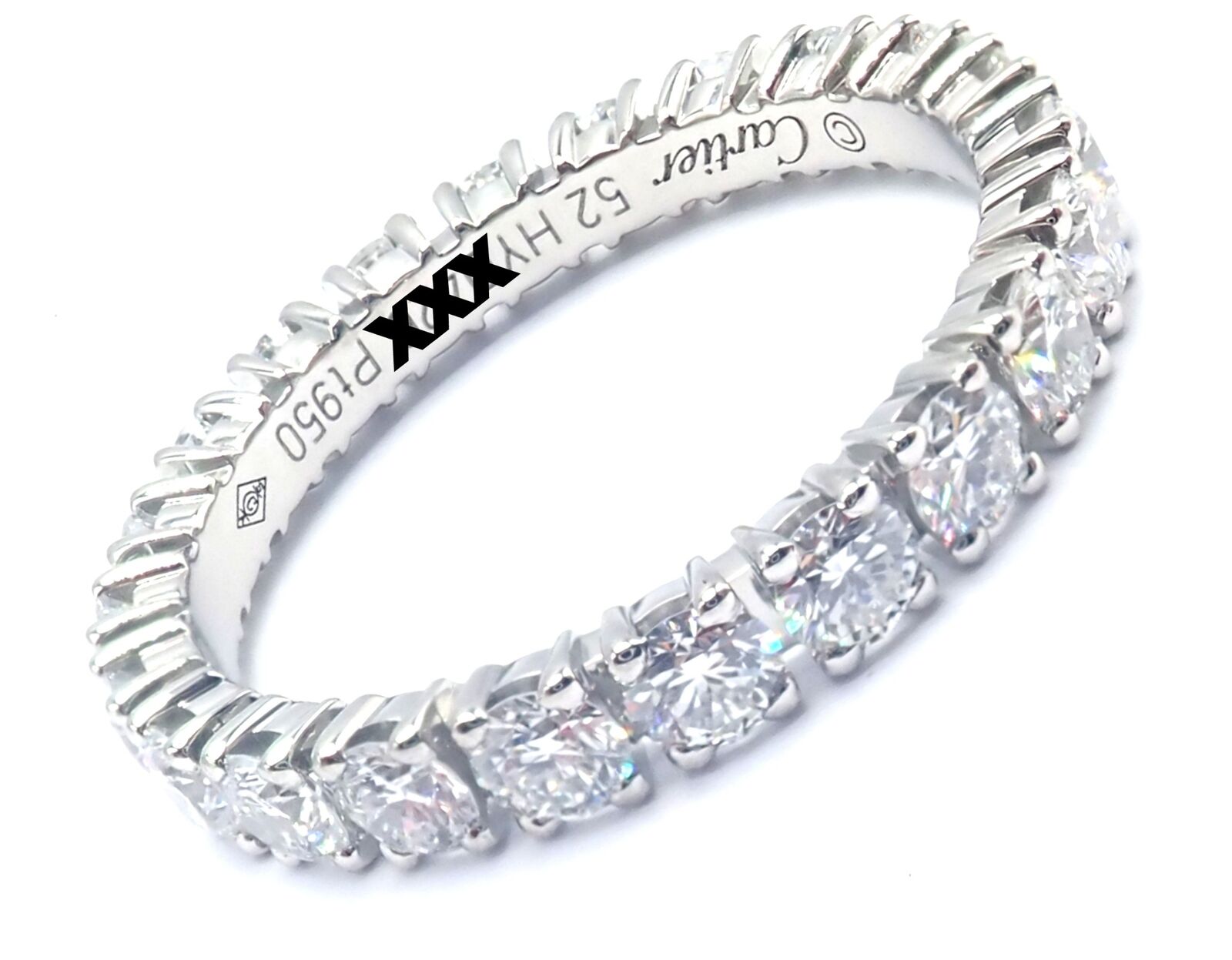 Authentic! Cartier Destinee Platinum Full Diamond Wedding Band Ring Size 6 Cert. | Fortrove