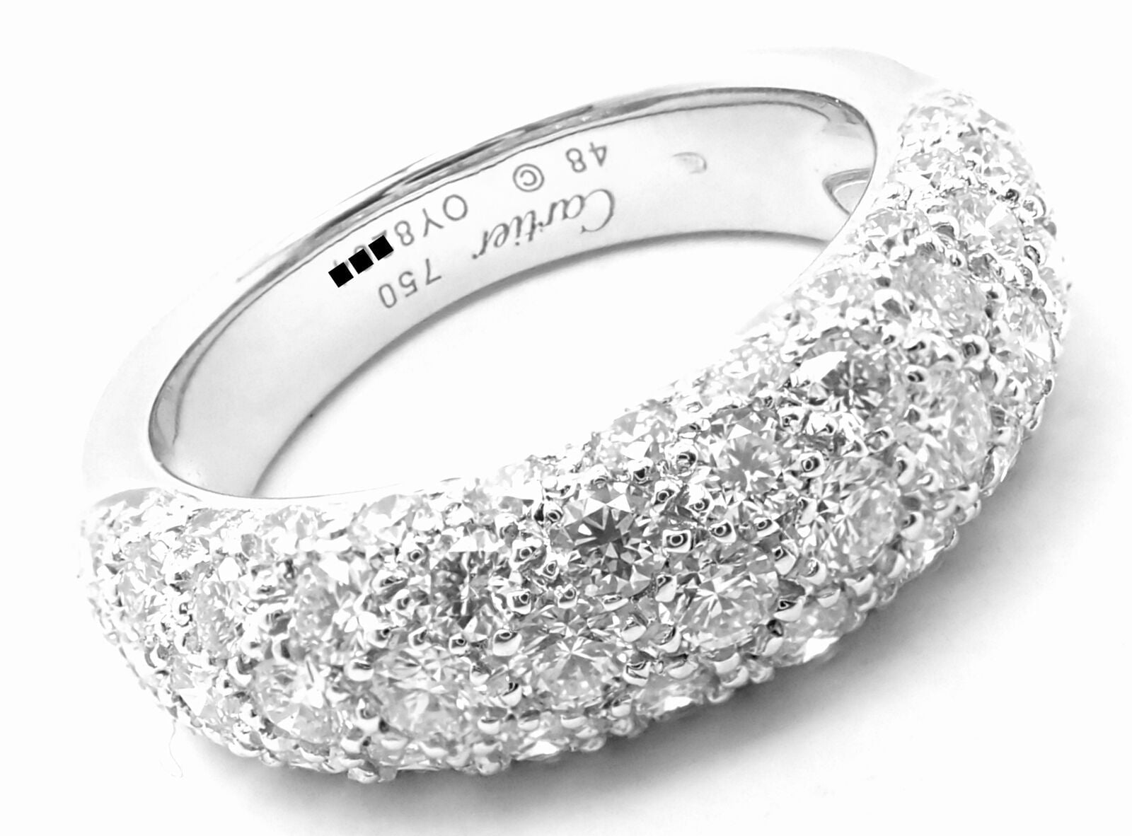 Authentic! Cartier Etincelle De Cartier 18k White Gold Diamond Band Ring | Fortrove