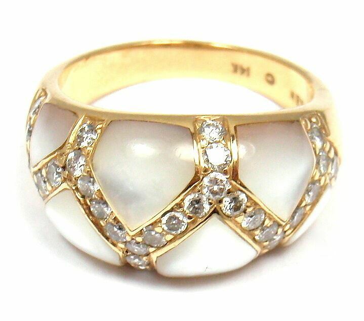 Kabana 14k Yellow Gold Mother of Pearl 0.30ctw Diamond Ring 5.75 | Fortrove