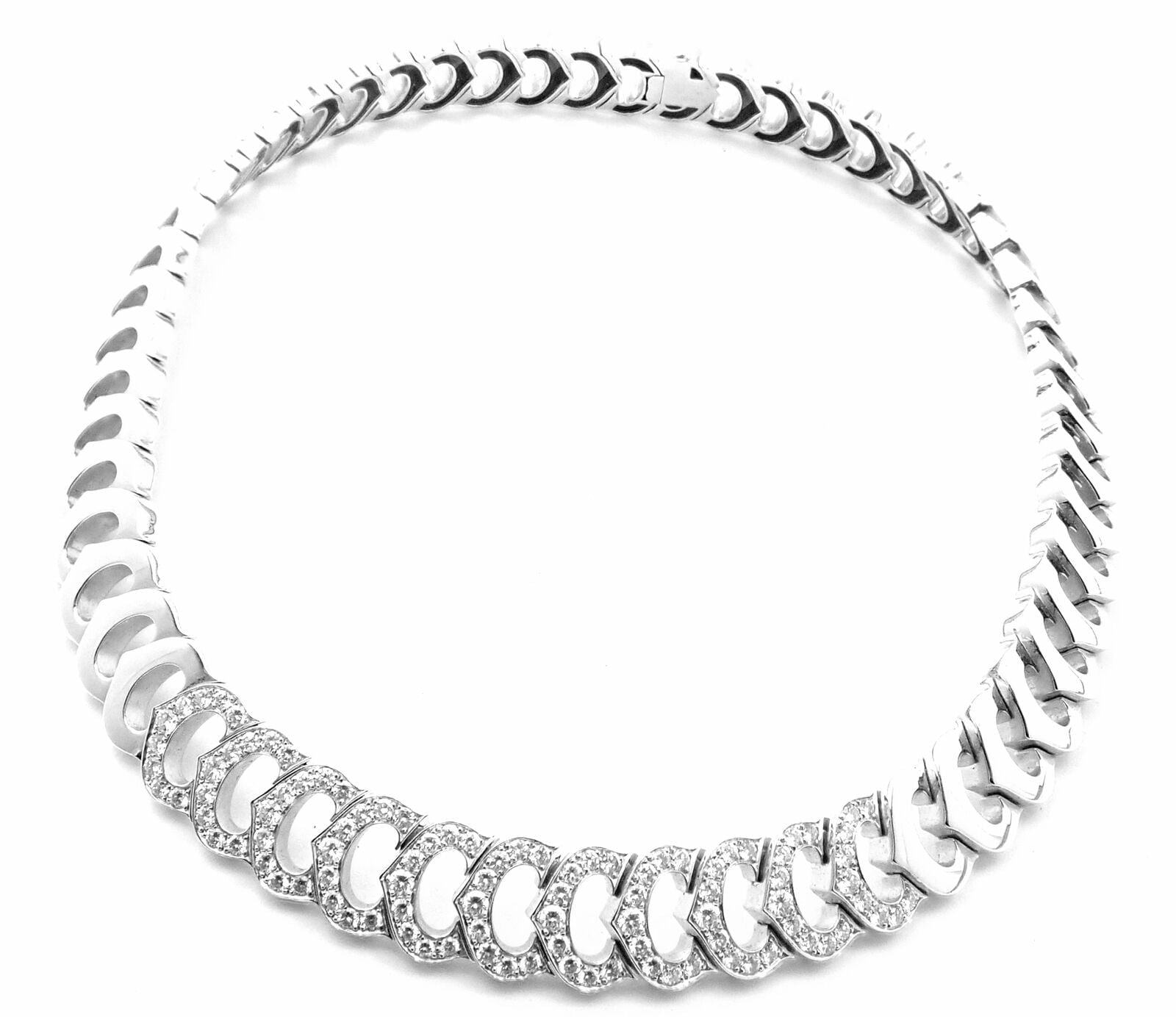 Cartier Jewelry & Watches:Fine Jewelry:Necklaces & Pendants Rare! Authentic Cartier 18k White Gold C De Cartier Diamond Link Necklace