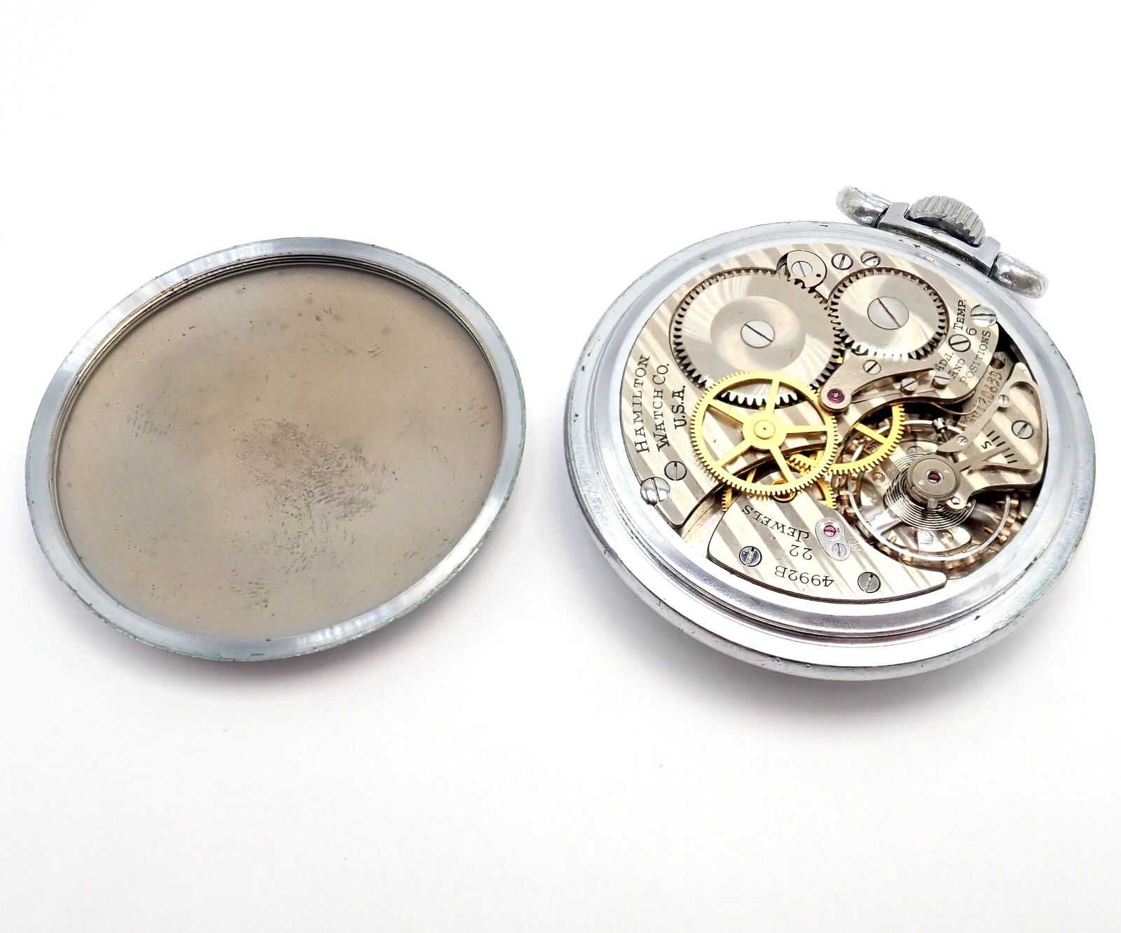 Hamilton GCT Pocket Watch 22 Jewels Dates To 1942 Keeps Exceptional Time 4992B | Fortrove