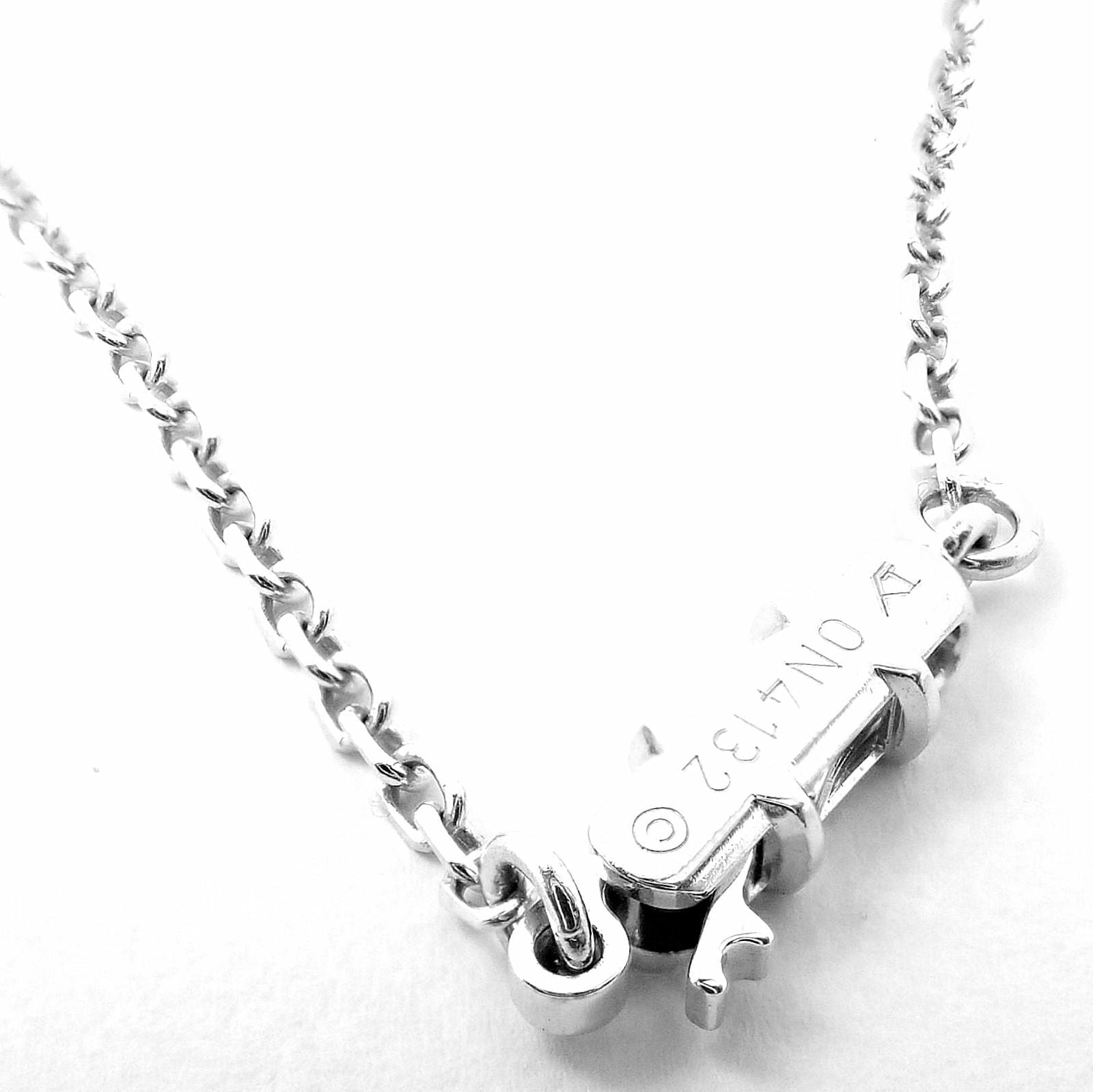 Authentic! Cartier 18k White Gold Diamond Large C Heart Pendant Necklace | Fortrove