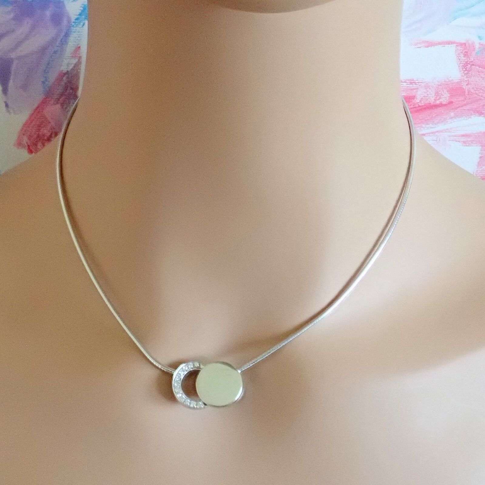 Rare! Authentic Modernist Dinh Van 18k White Gold Diamond Ombre De Lune Necklace | Fortrove