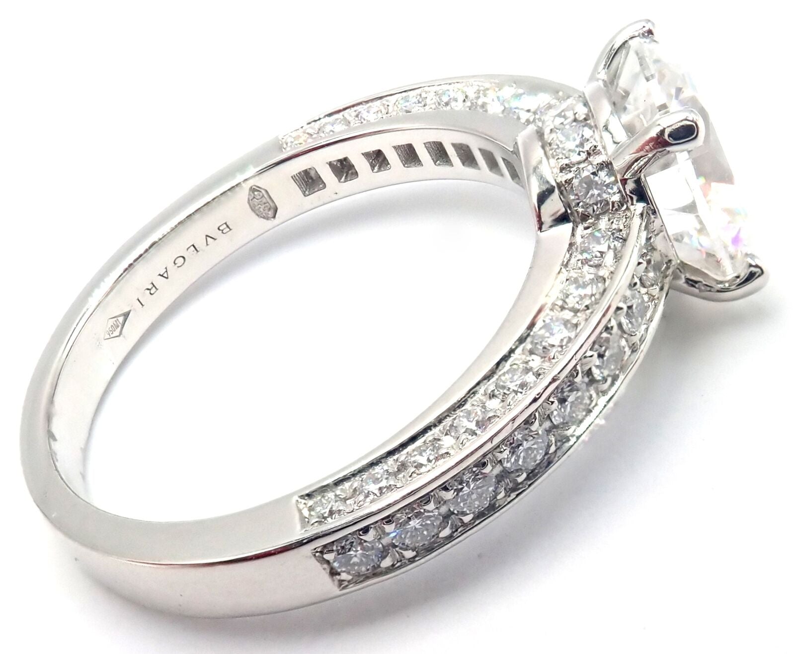 Authentic! Bulgari Bvlgari Platinum 4.04ct VS1 F Diamond Engagement Ring GIA | Fortrove