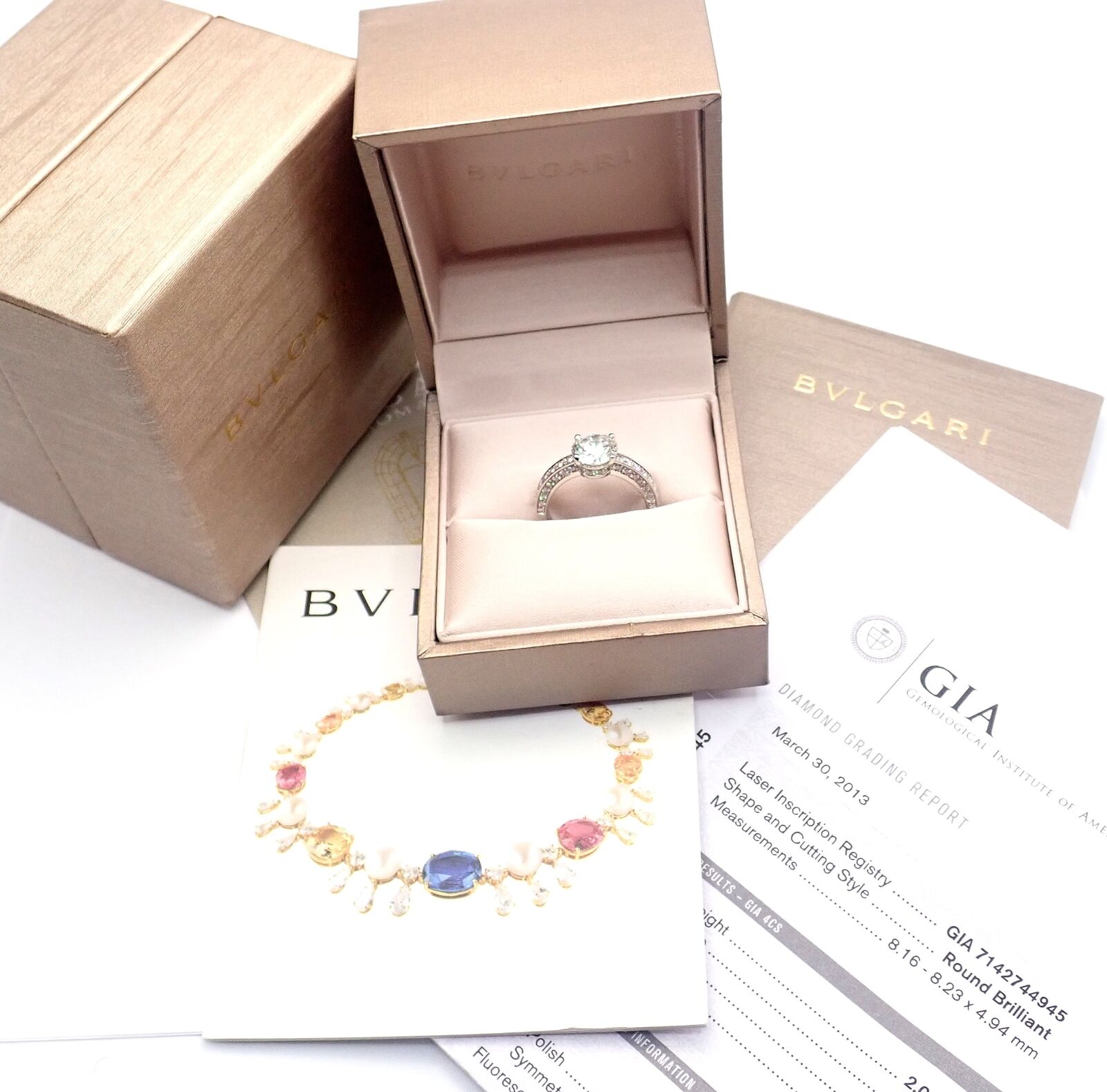 Authentic! Bulgari Bvlgari Platinum 4.04ct VS1 F Diamond Engagement Ring GIA | Fortrove