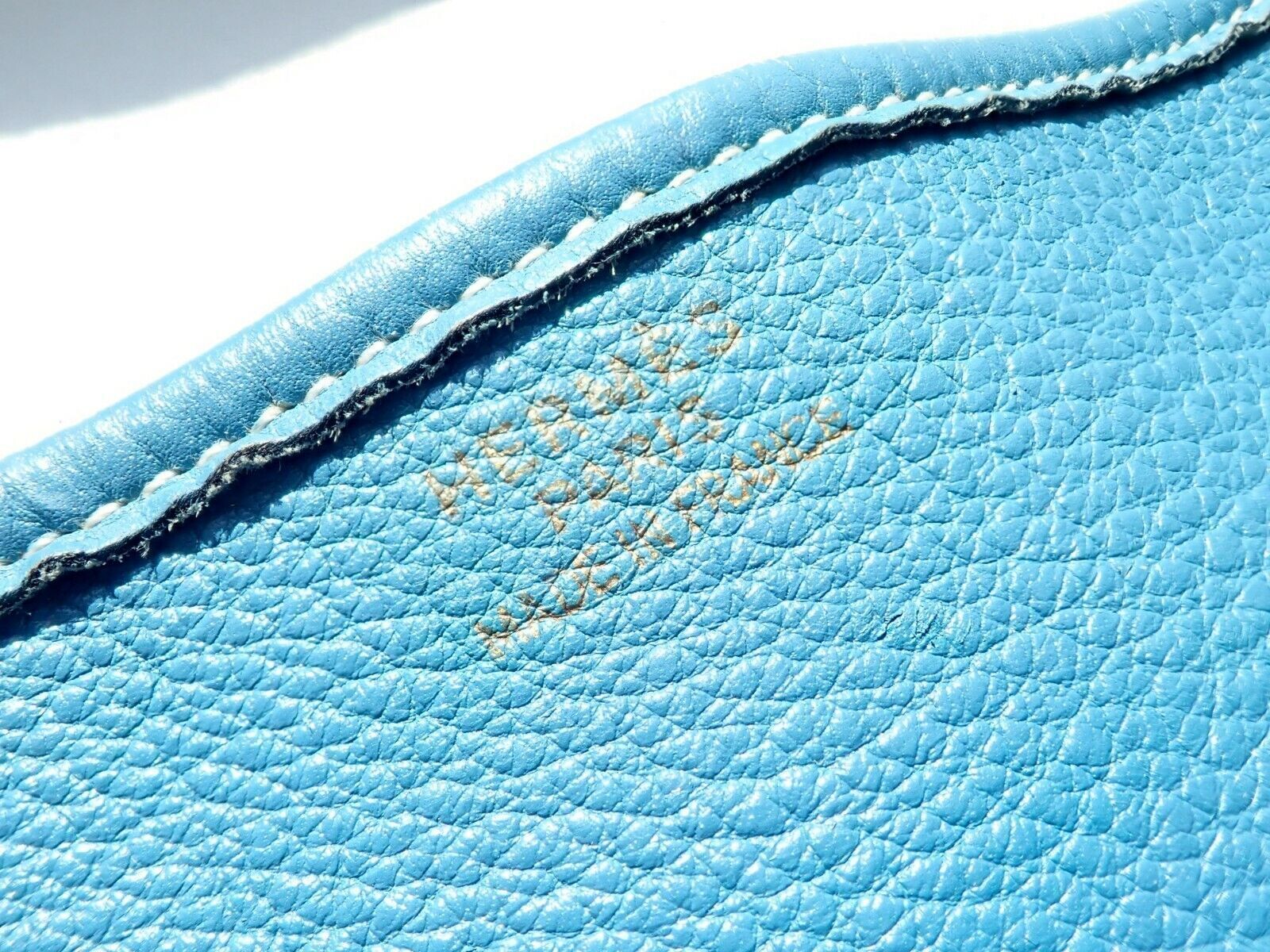 Authentic! Hermes Evelyne Blue Jean Courchevel GM Handbag Purse Gold Hardware | Fortrove