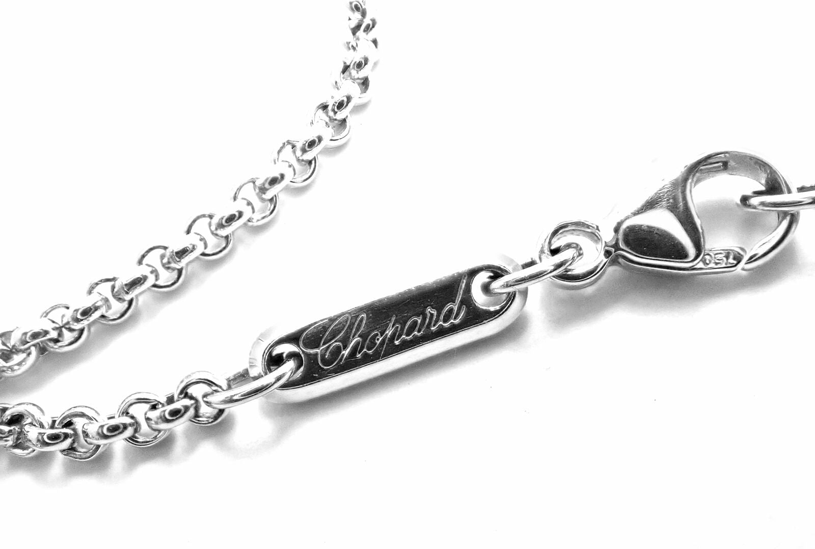 Authentic! Chopard Happy Diamond Sun 18K White Gold Pendant Necklace | Fortrove
