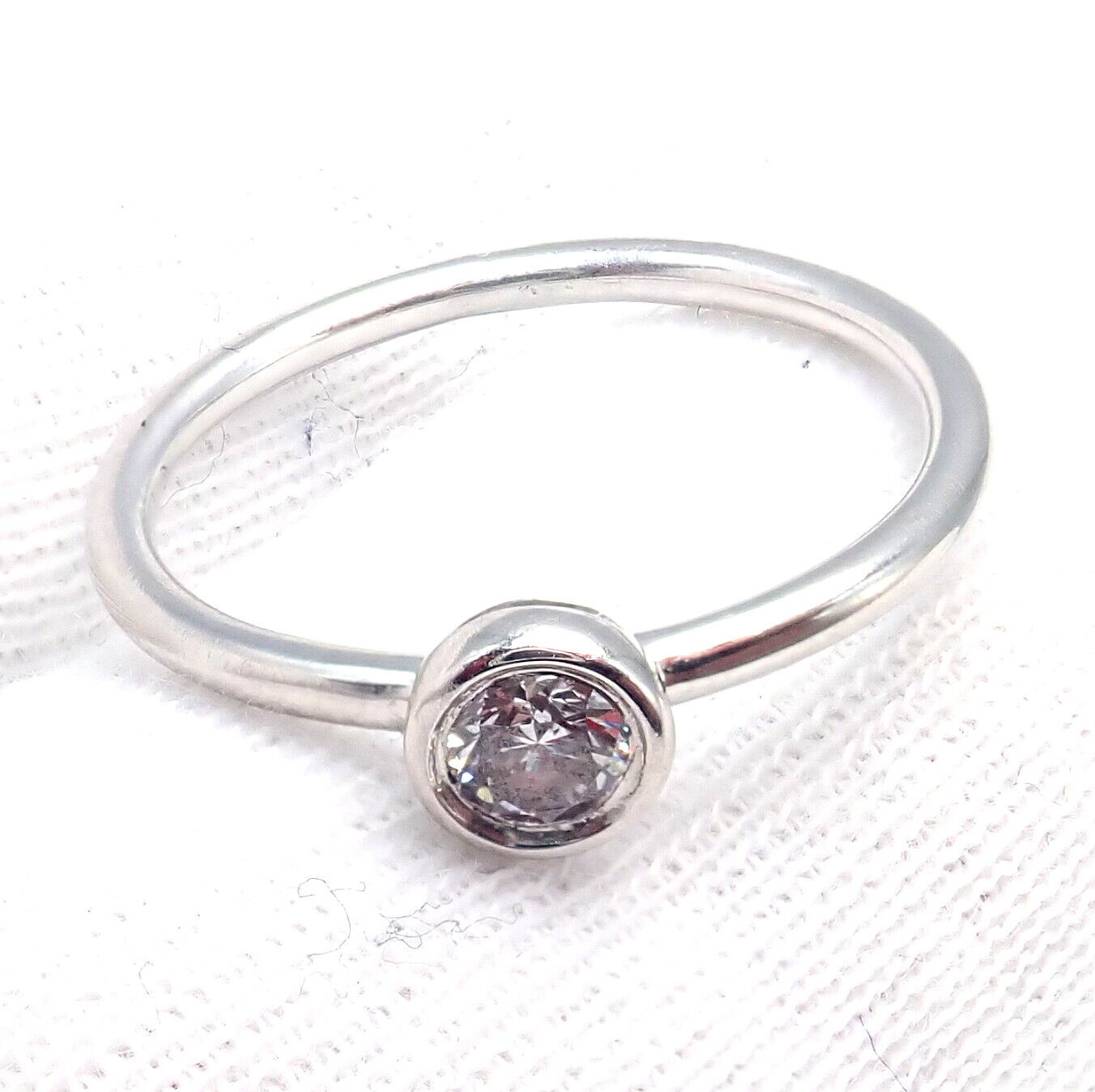 Tiffany & Co Platinum 0.12ct Diamond Engagement Stacking Ring sz 5.75 | Fortrove