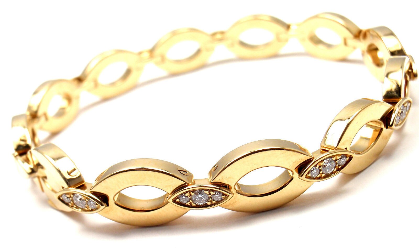 Rare! Authentic Cartier 18K Yellow Gold Diamond Diadea Link Bracelet | Fortrove