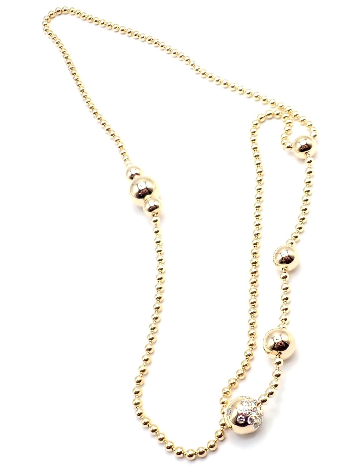 Authentic! Cartier Draperie de Decollate 18k Yellow Gold Diamond Necklace | Fortrove