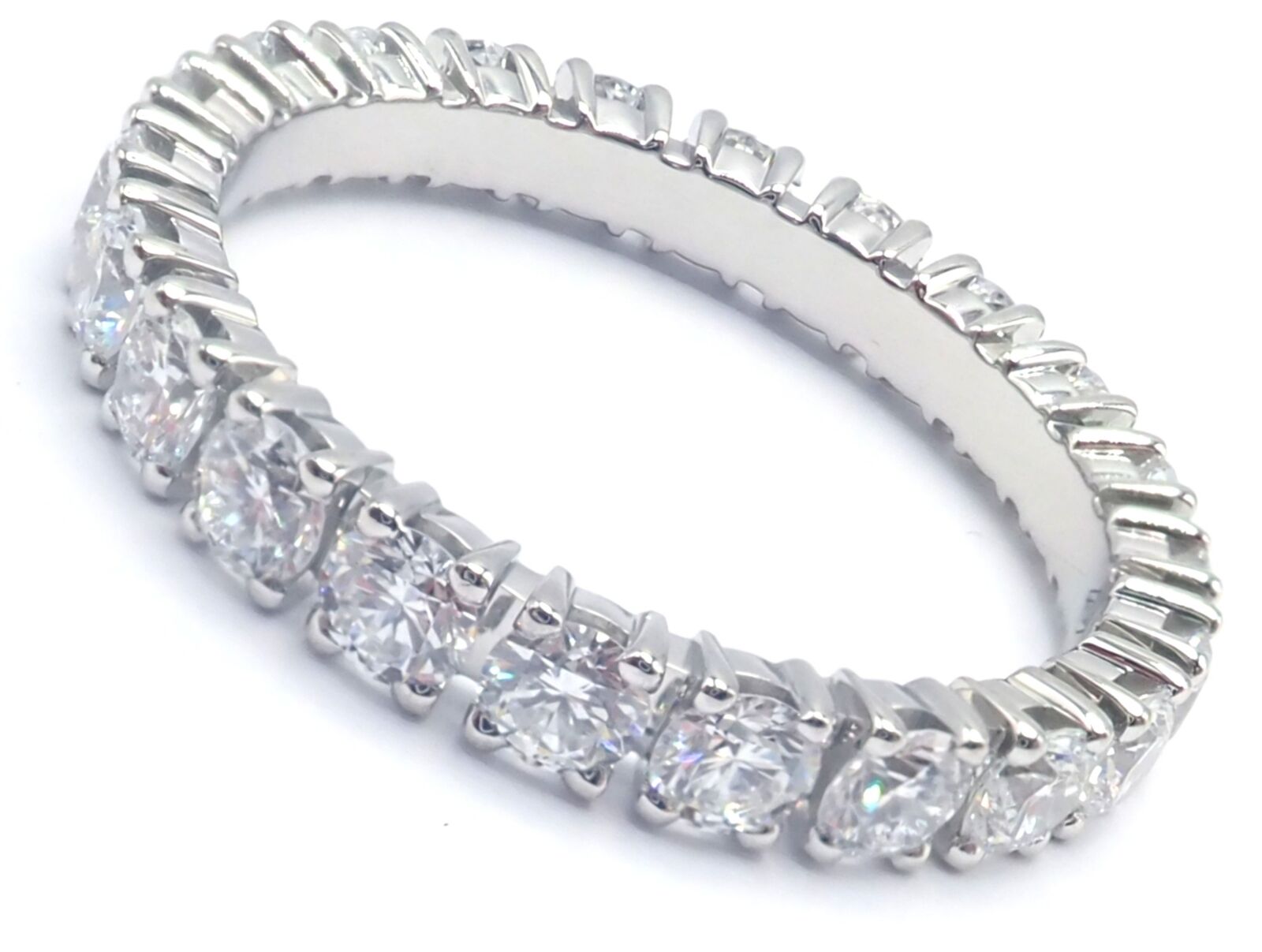 Authentic! Cartier Destinee Platinum Full Diamond Wedding Band Ring Size 6 Cert. | Fortrove