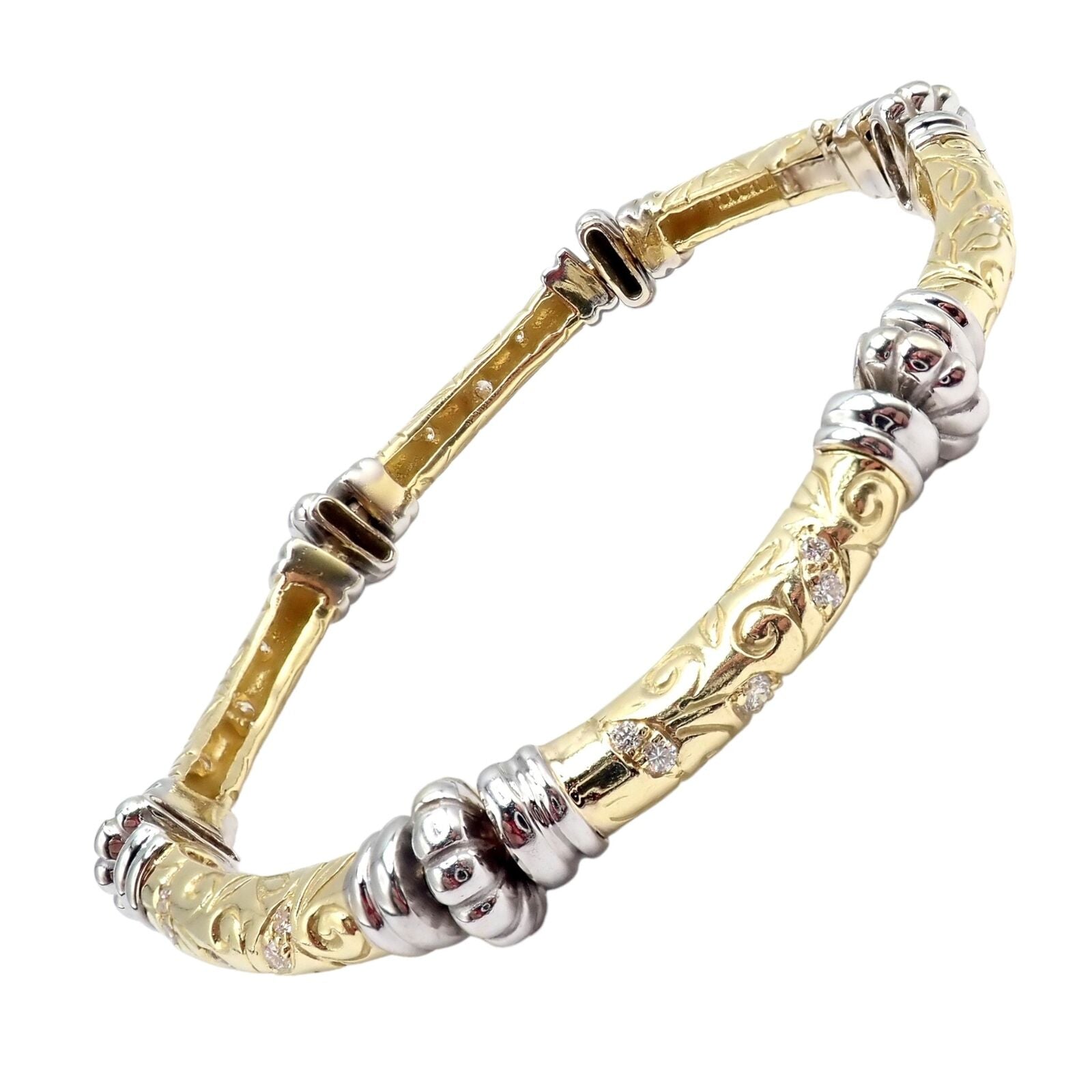 Vintage SeidenGang 18k Yellow + White Gold Diamond Laurel Collection Bracelet | Fortrove