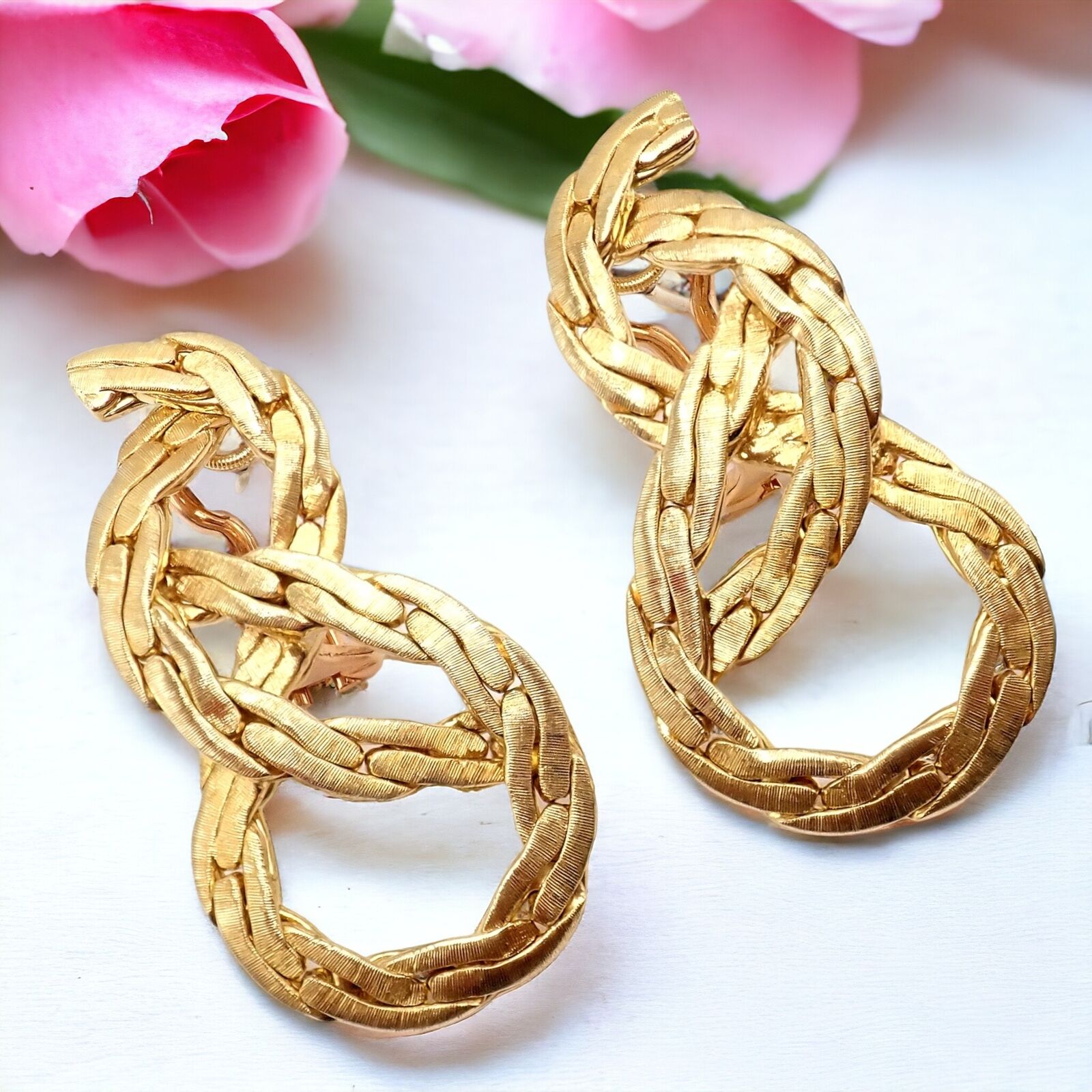 Authentic! Vintage Buccellati 18k Yellow Gold Knot Rope Coil Earrings | Fortrove