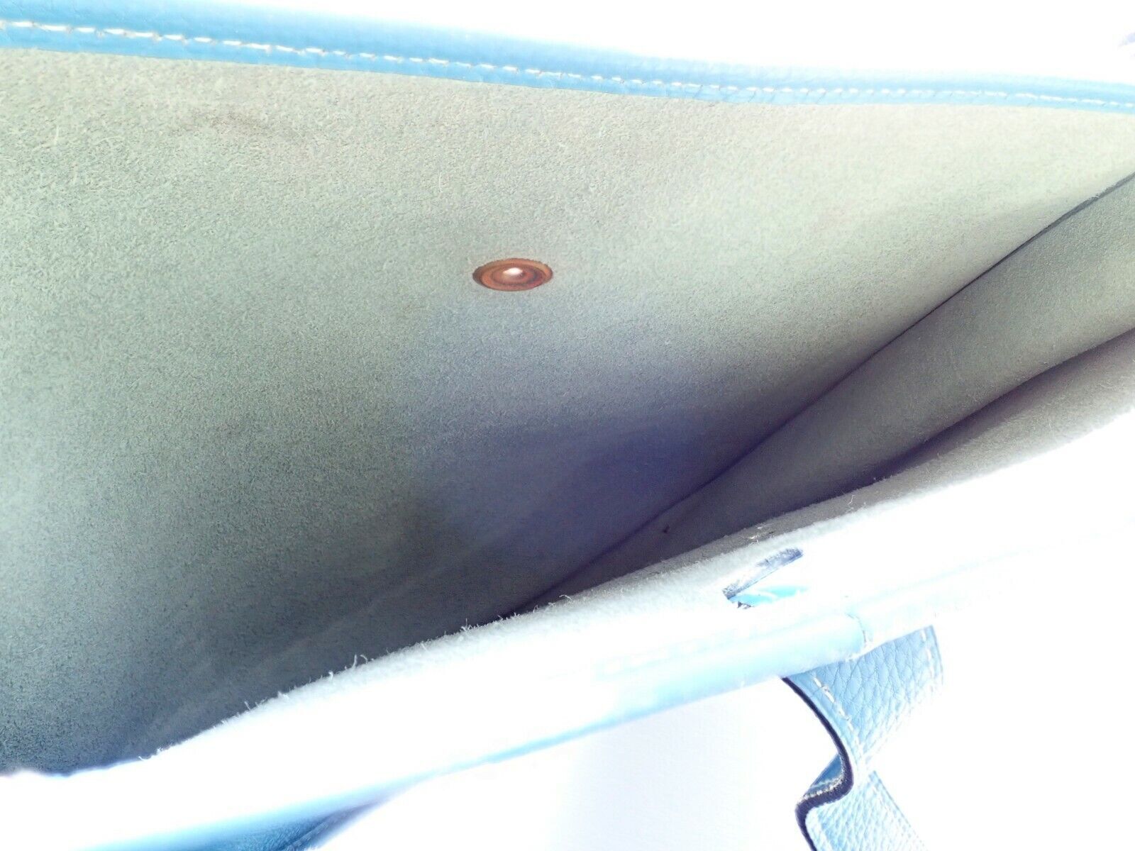 Authentic! Hermes Evelyne Blue Jean Courchevel GM Handbag Purse Gold Hardware | Fortrove