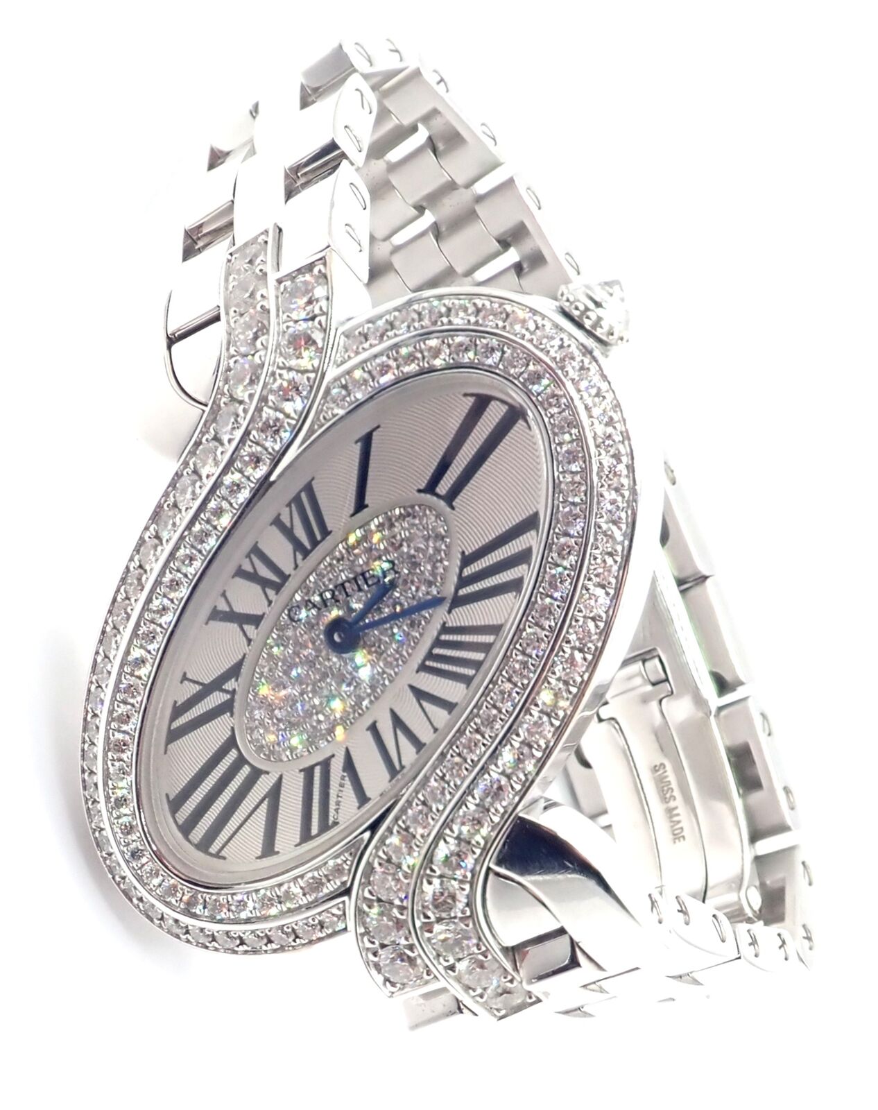 Cartier Jewelry & Watches:Watches, Parts & Accessories:Watches:Wristwatches Authentic! Cartier Delices de Cartier 18k White Gold Diamond Quartz Watch 3380