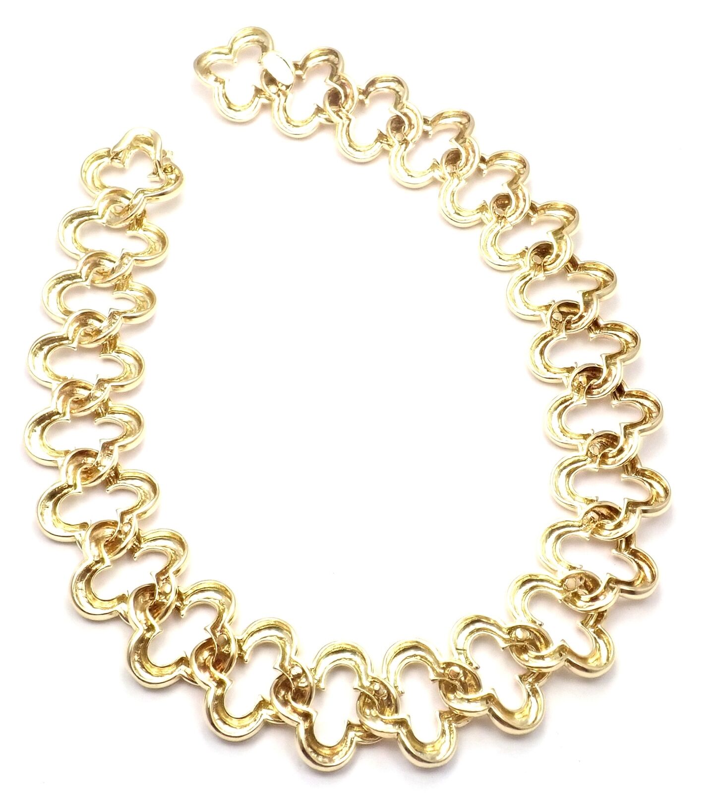 Authentic Van Cleef & Arpels 18k Yellow Gold Large Alhambra Choker Necklace 1998 | Fortrove