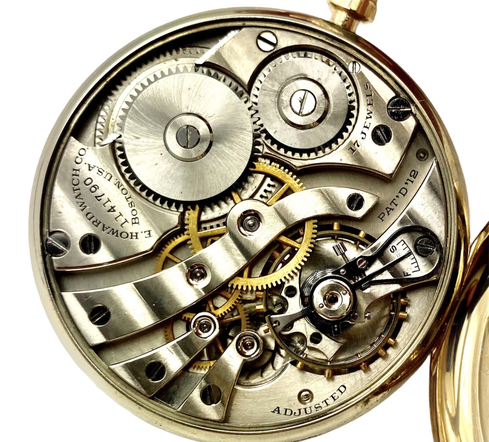 Vintage Howard 14k Yellow Gold 46mm 17j Pocket Watch c. 1920 | Fortrove