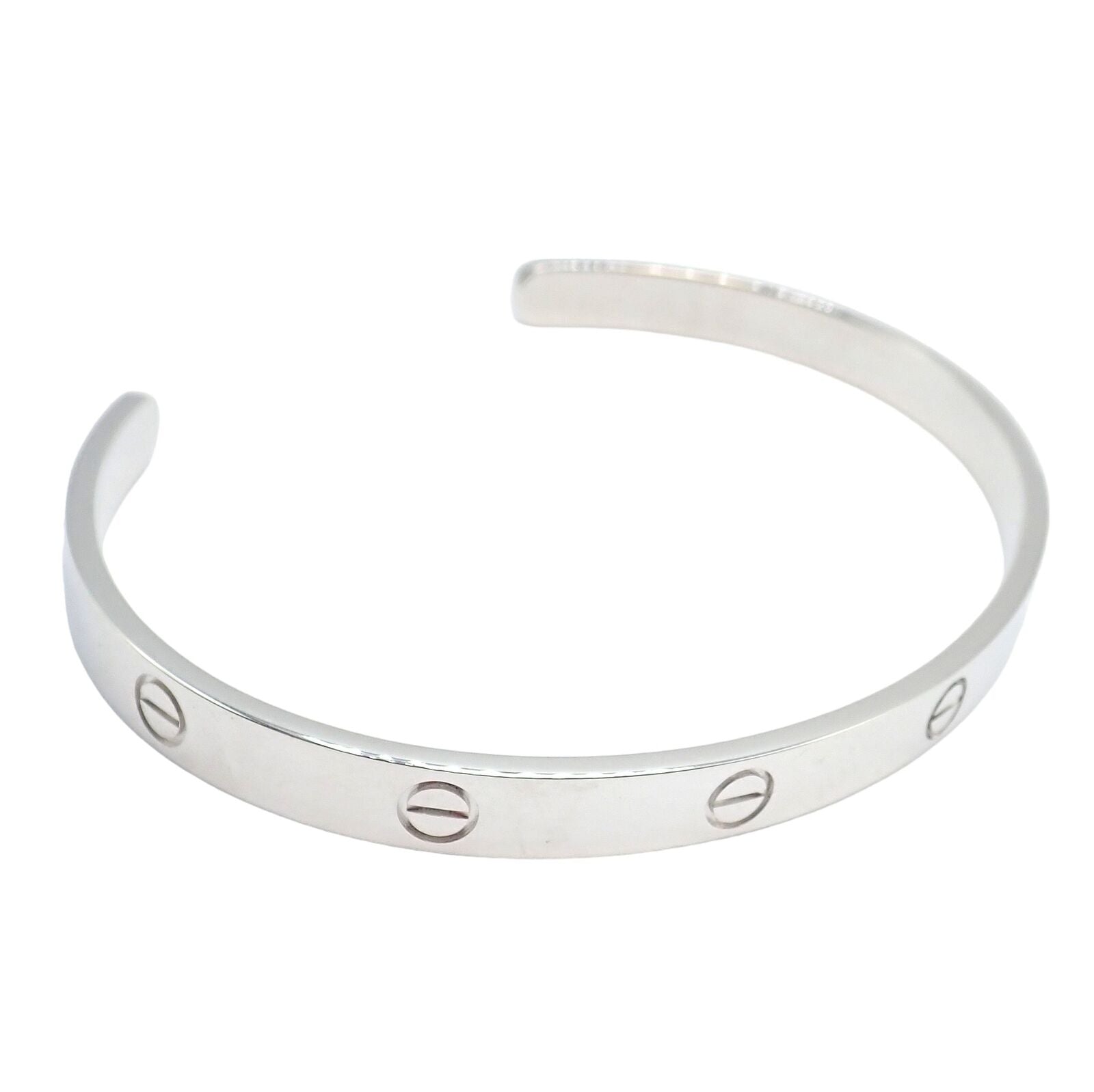 Authentic! Cartier 18k White Gold Love Cuff Open Bracelet Size 21 w/ Certificate | Fortrove