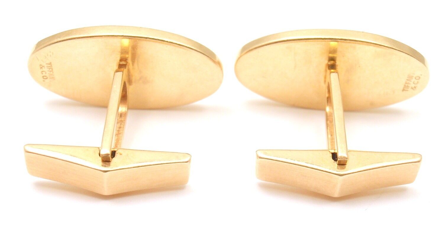 RARE TIFFANY AND CO. 14k YELLOW GOLD TEXTURED SAPPHIRE MENS CUFFLINKS | Fortrove