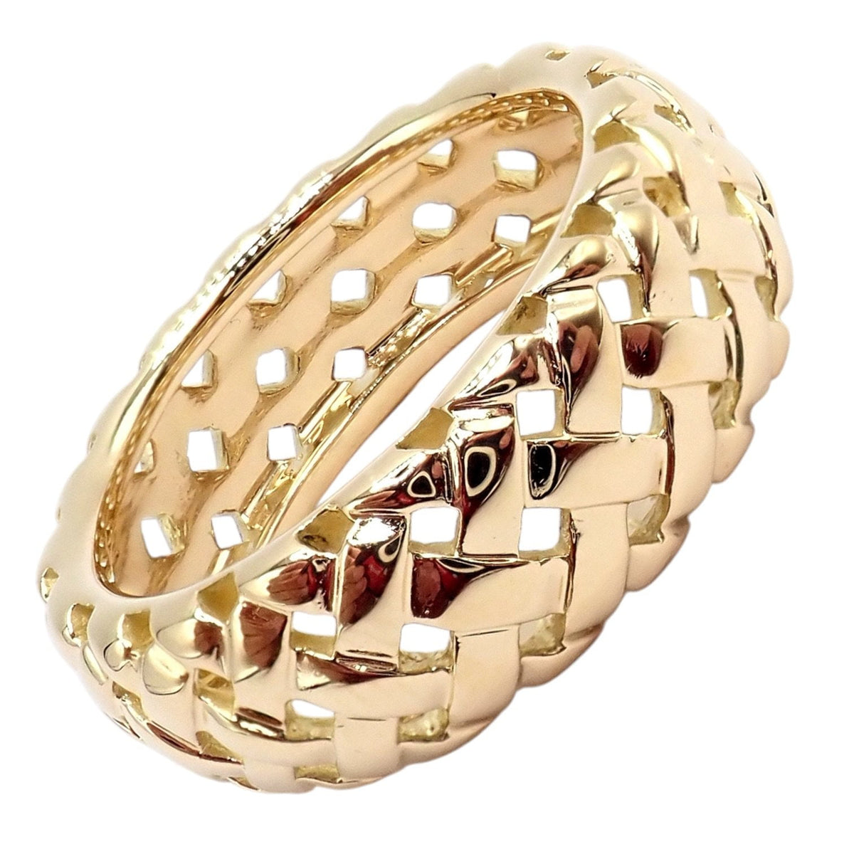 Tiffany & Co. Jewelry & Watches:Fine Jewelry:Rings Tiffany & Co. 18k Yellow Gold 8.7mm Band Vannerie Basket Weave Ring Sz 11