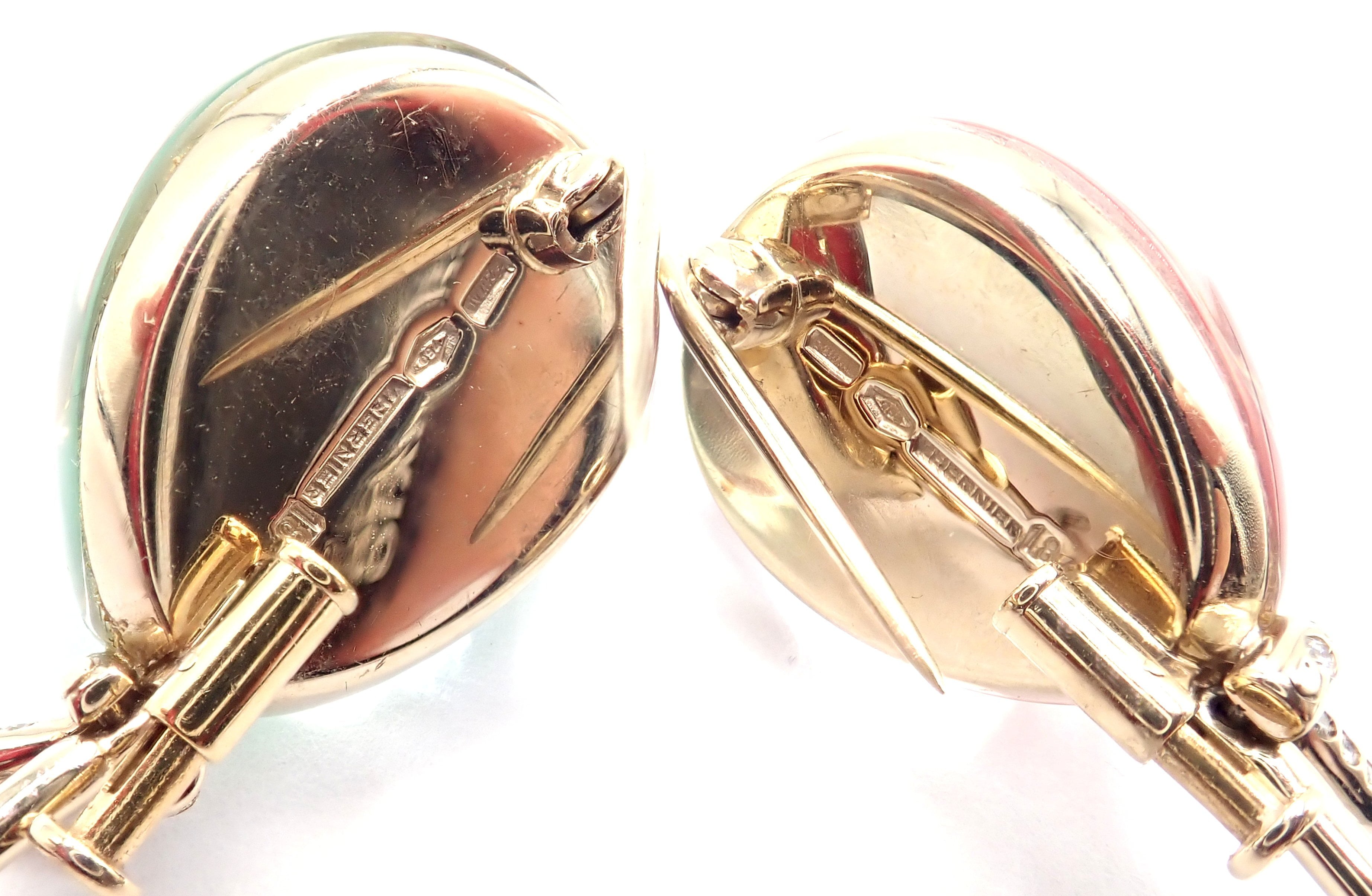 Vhernier Jewelry & Watches:Fine Jewelry:Brooches & Pins Authentic! Vhernier Pallocini 18k White Gold Diamond Set Of Two Pins Brooch