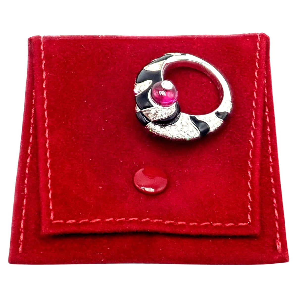 Cartier Jewelry & Watches:Fine Jewelry:Rings Rare! Cartier Beautes Du Monde 18k White Gold Diamond Rubellite Onyx Ring + Cert